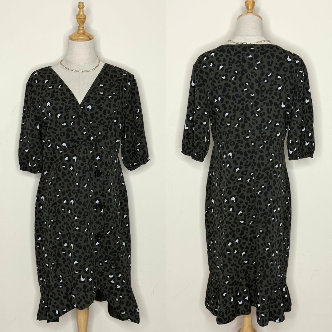 Leopard Print Button-Down Dress (UK 16)
