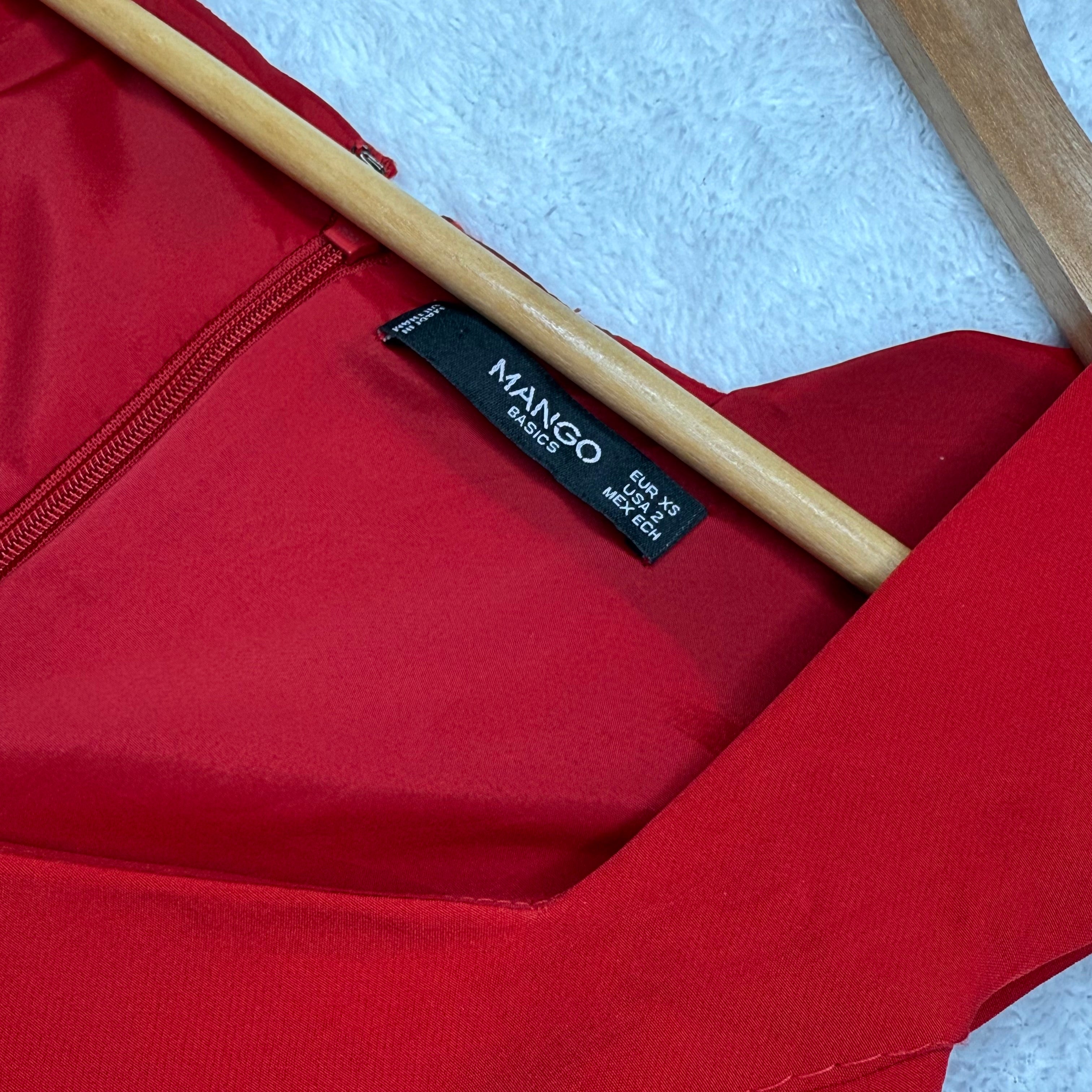 Mango Basics Red Mini Dress