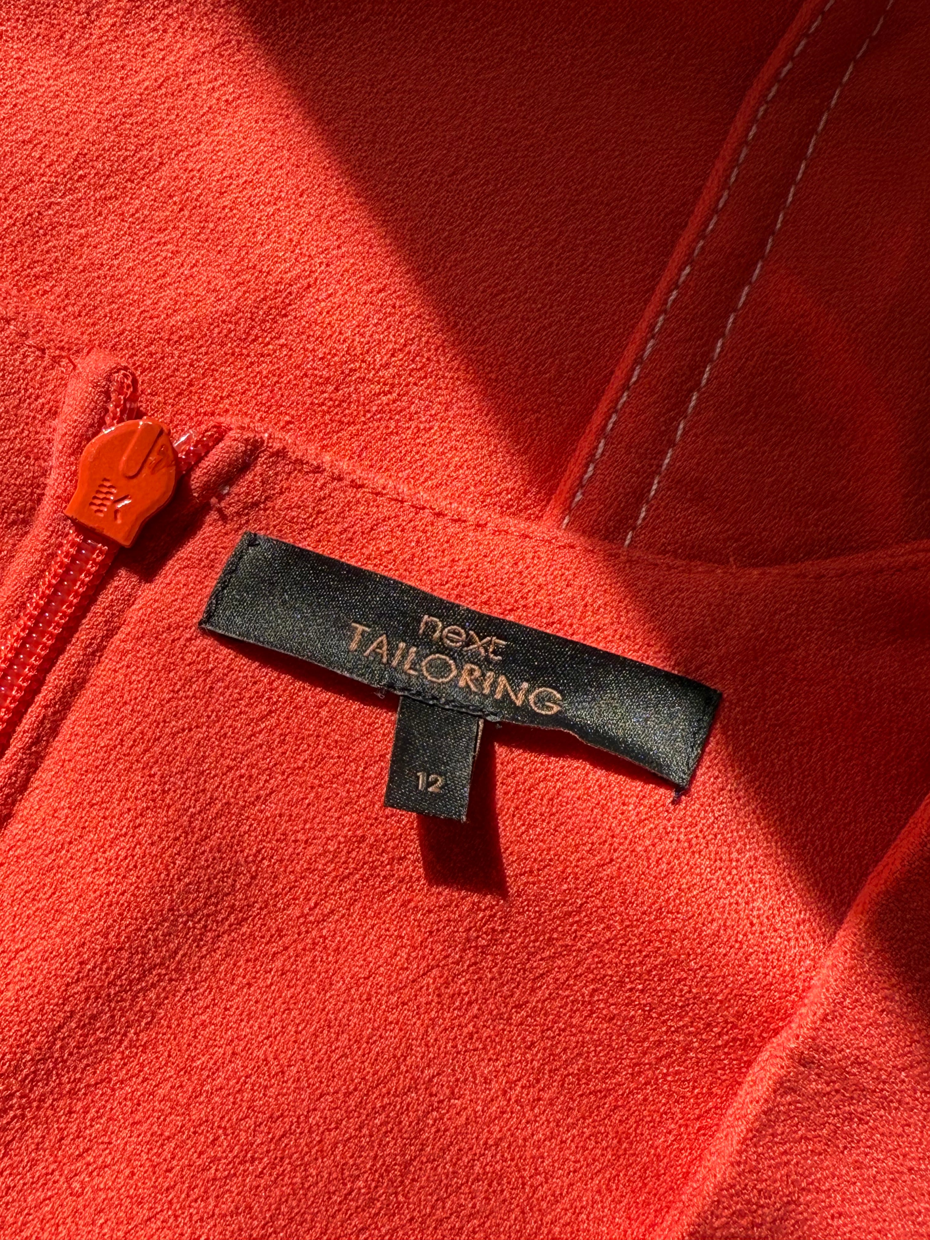 Chic Preloved NEXT Coral Belted V-Neck Dress - UK 12 | UAE Fashion