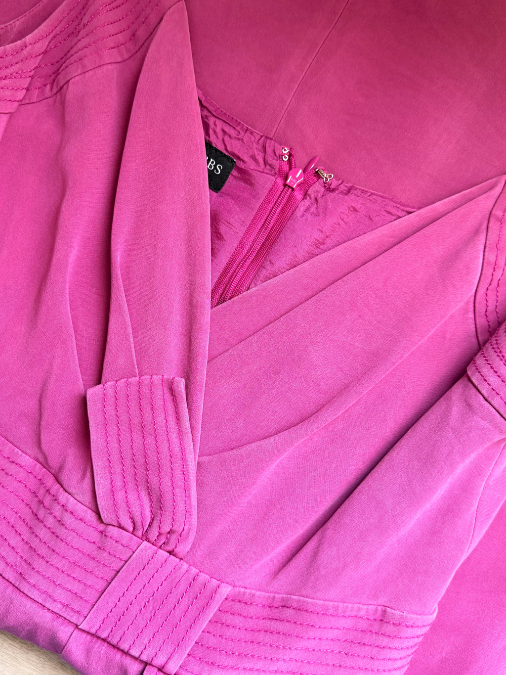 Hobbs London Magenta Silk-Mix Wrap Dress