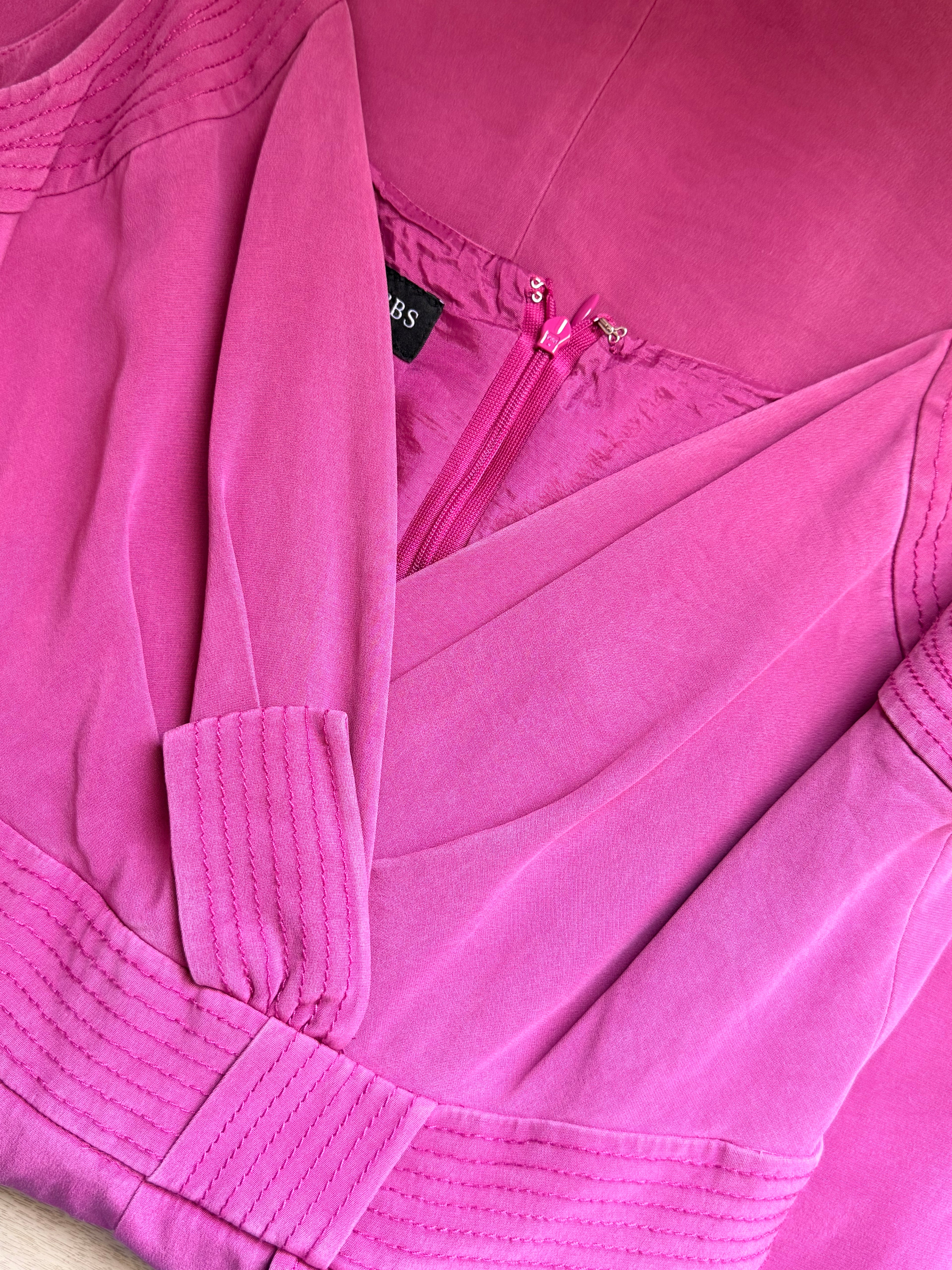 Hobbs London Magenta Silk-Mix Wrap Dress