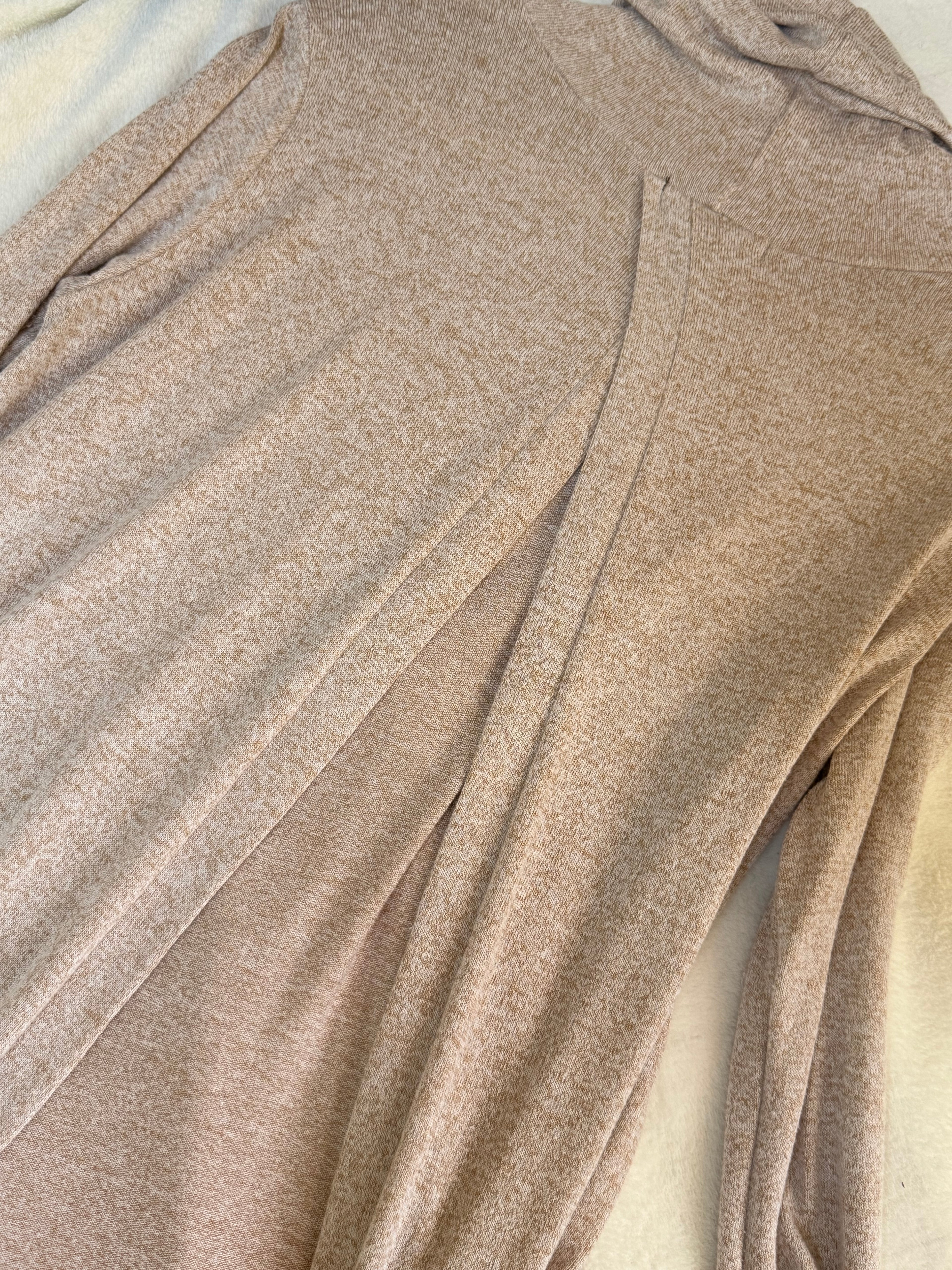 ATMOSPHERE Beige Marl Open-Back Turtleneck | UK 10