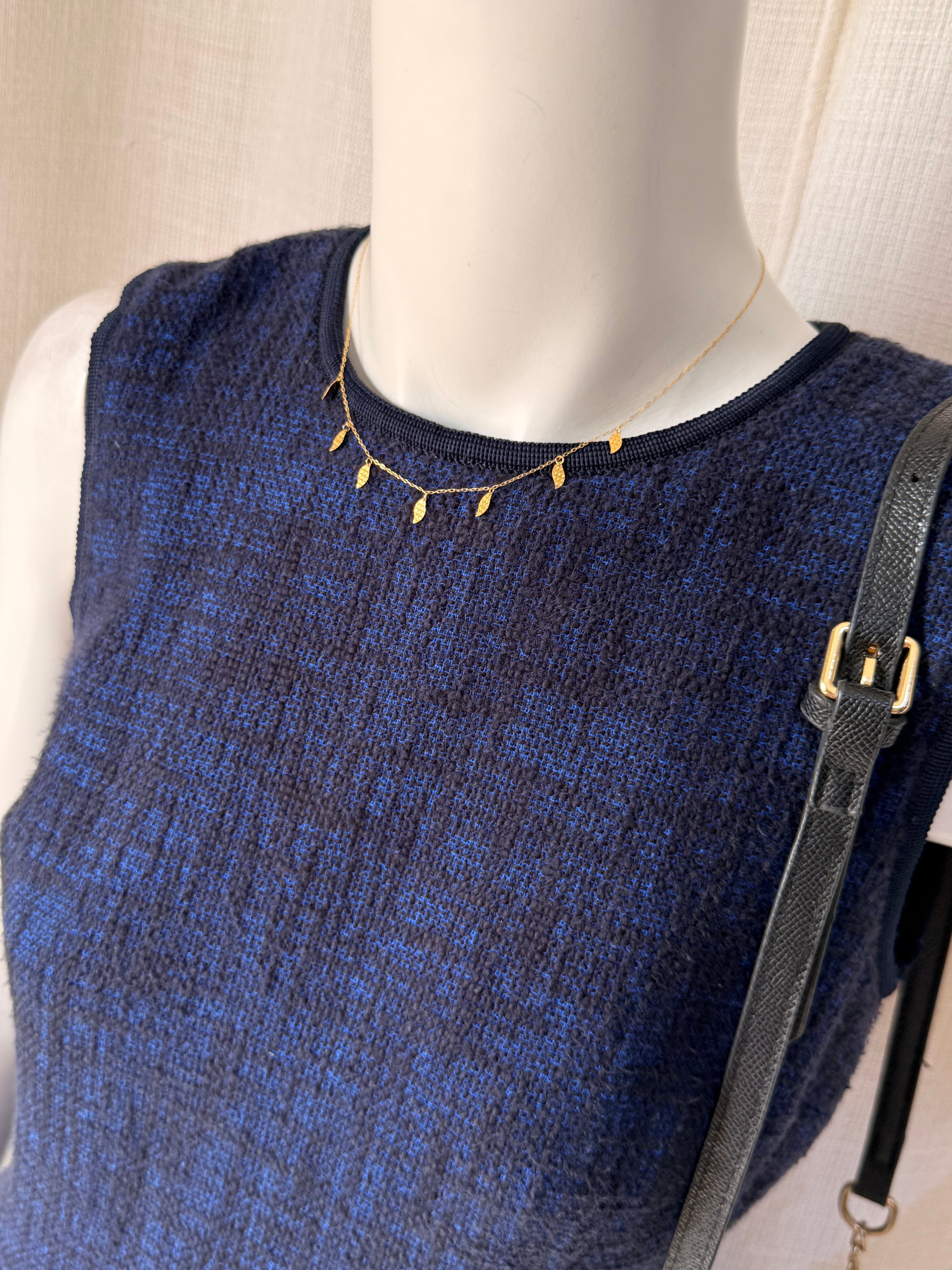 HOBBS London Blue Textured Sleeveless Shift Dress – Size UK 10 / US 6 | Elegant Work & Occasion Dress