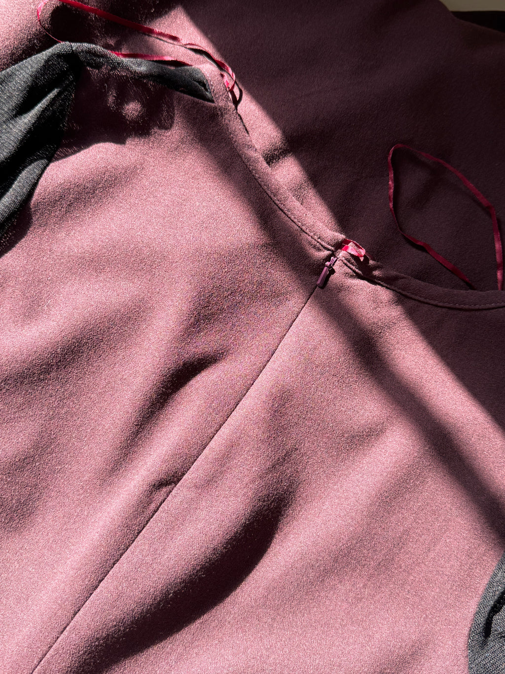 NEXT Plum Dress with Sheer Mesh Sleeves | UK 8