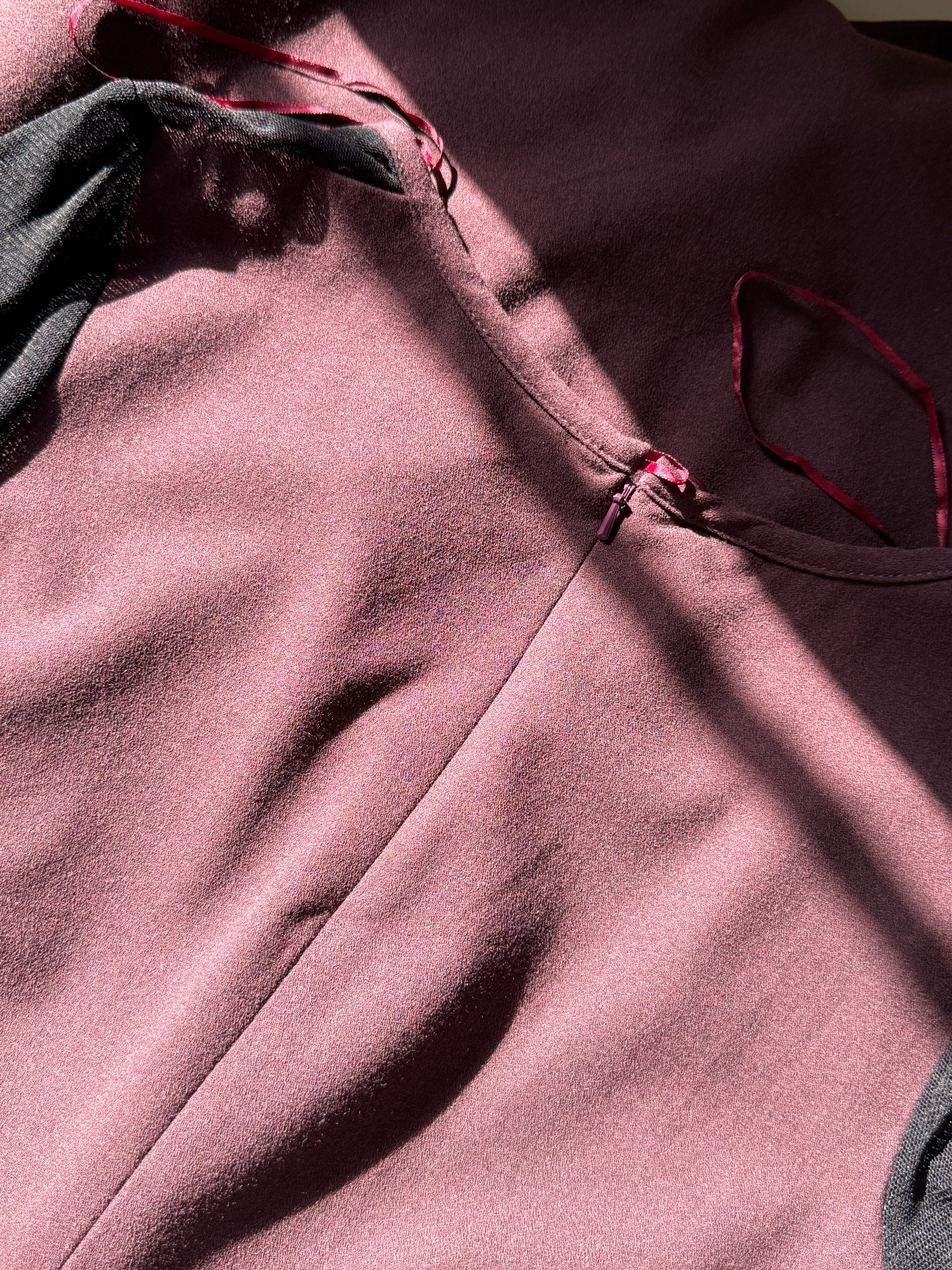 NEXT Plum Dress with Sheer Mesh Sleeves | UK 8