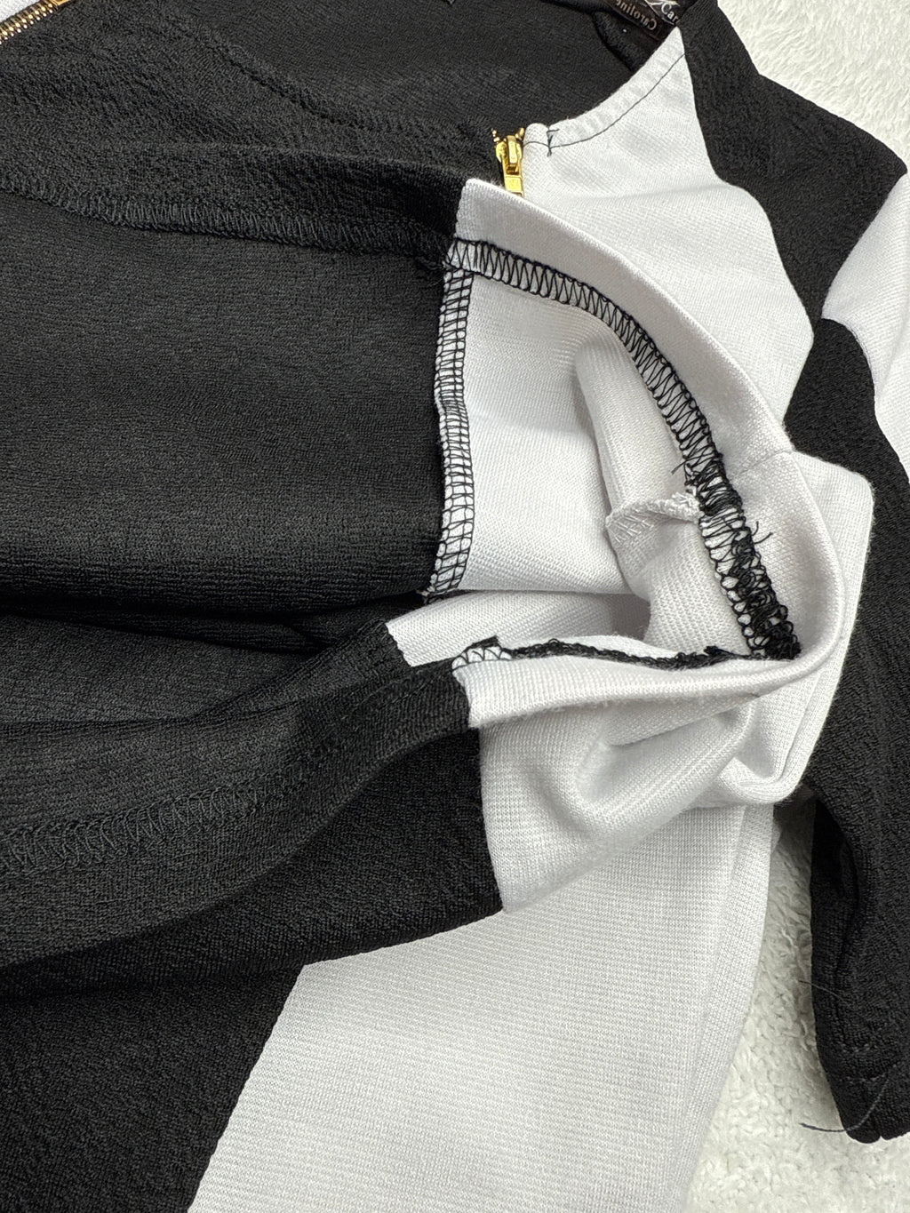 Caroline Morgan Black & White Color Block Dress (8 / Medium)