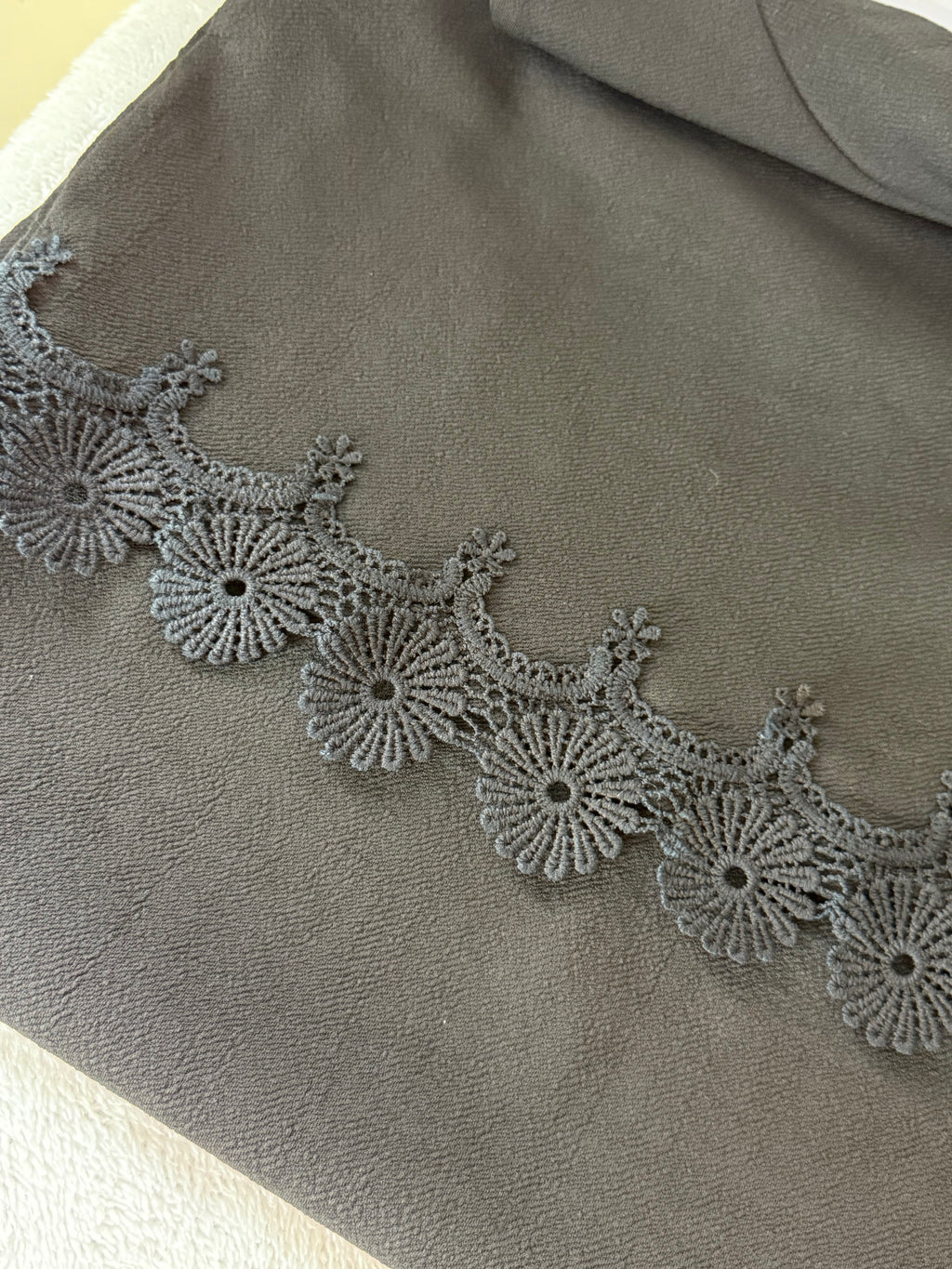 Black High-Neck Layered Lace-Trim Dress | UK 6 (Preloved)