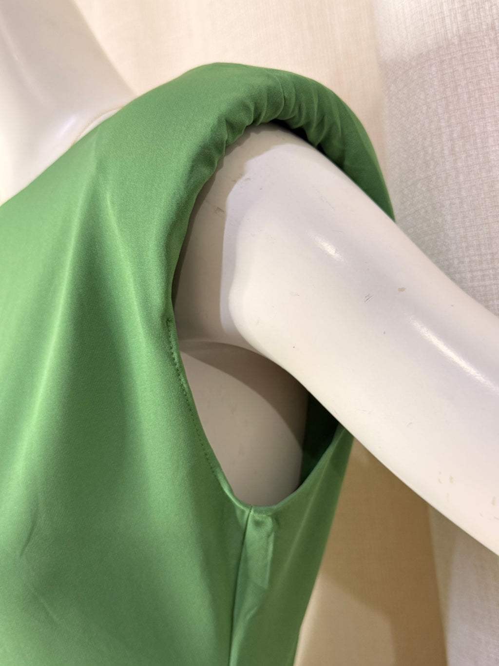 Zara Sage Green Shoulder Pad Sleeveless Mini Shift Dress - Size S