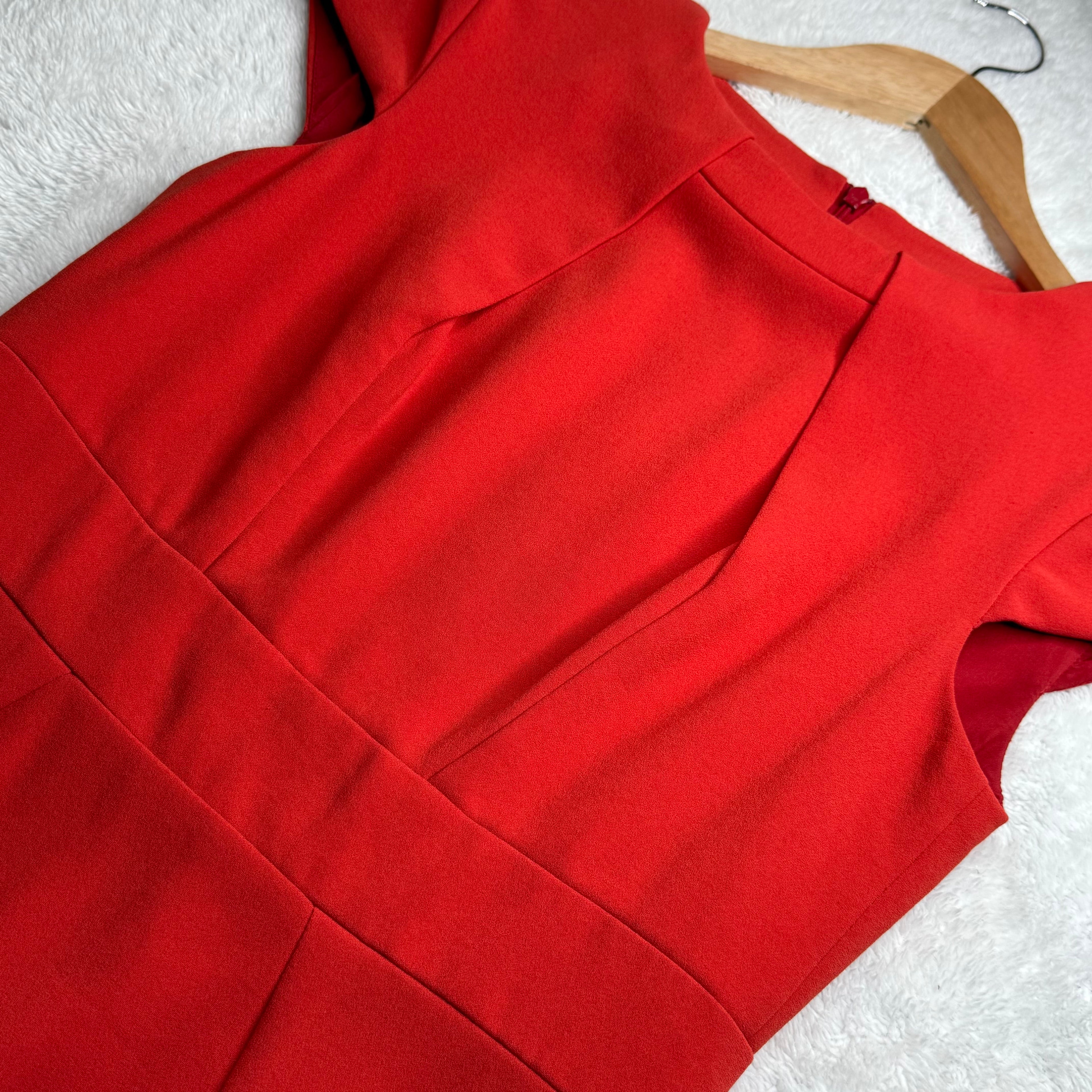Karen Millen Red Structured Sheath Dress