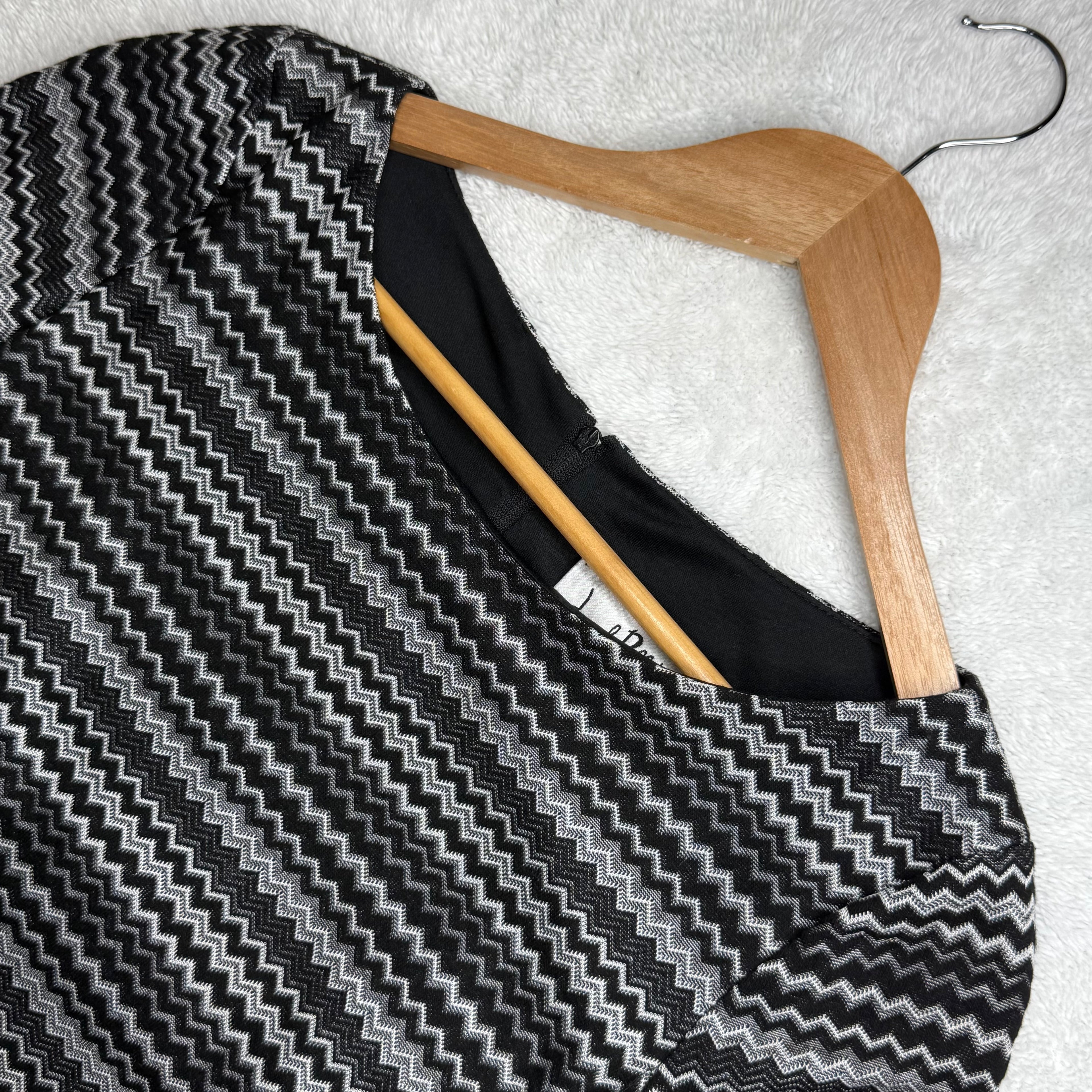 Joseph Ribkoff Black & White Zigzag Print Dress
