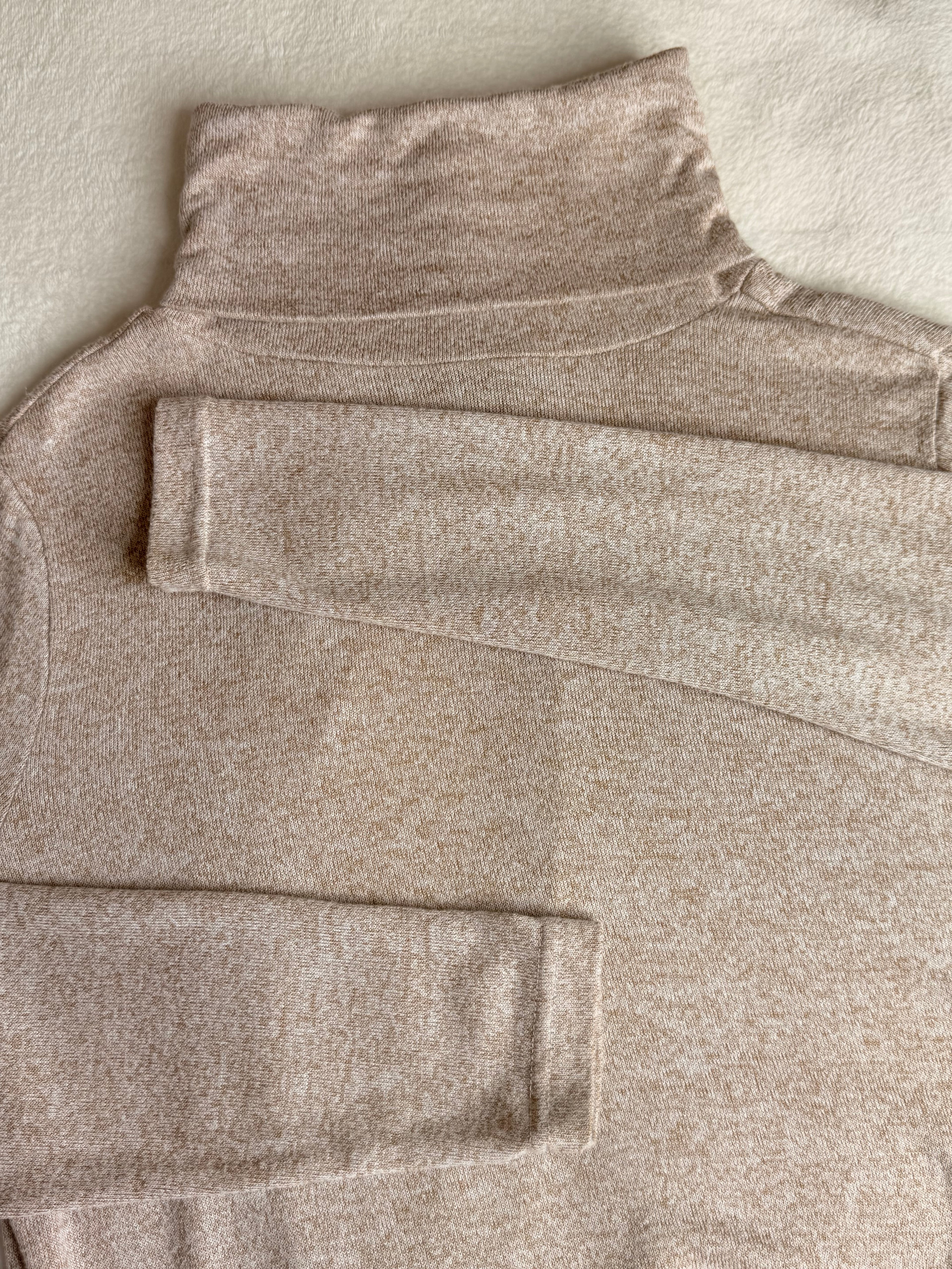 ATMOSPHERE Beige Marl Open-Back Turtleneck | UK 10