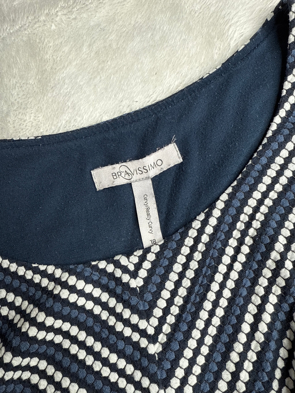 Striped Knit Dress with Twist Front (18 / 3XL)