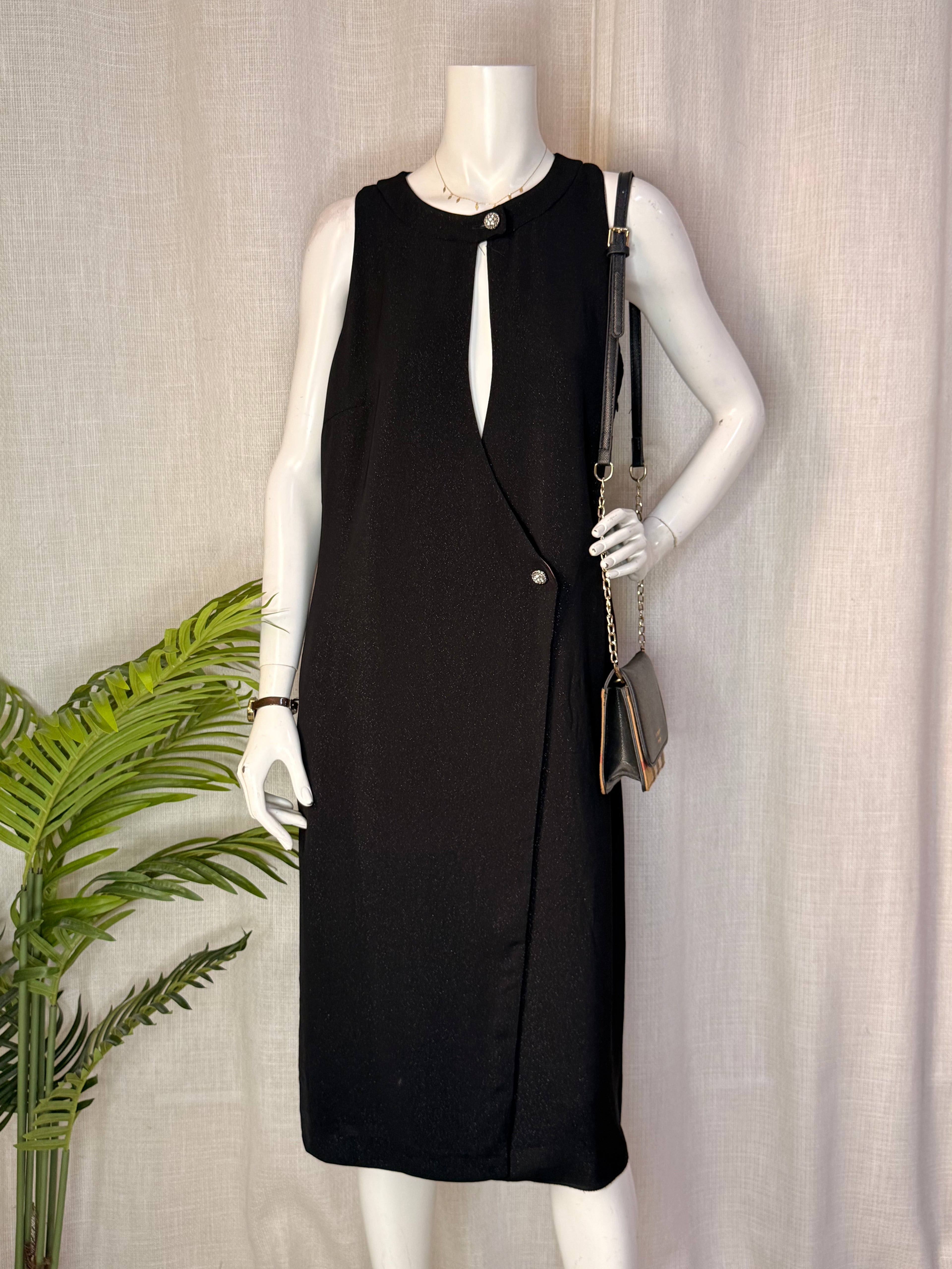 Jotelle Black Sleeveless Long Dress – Size 2XL | Elegant Modest Occasion Dress