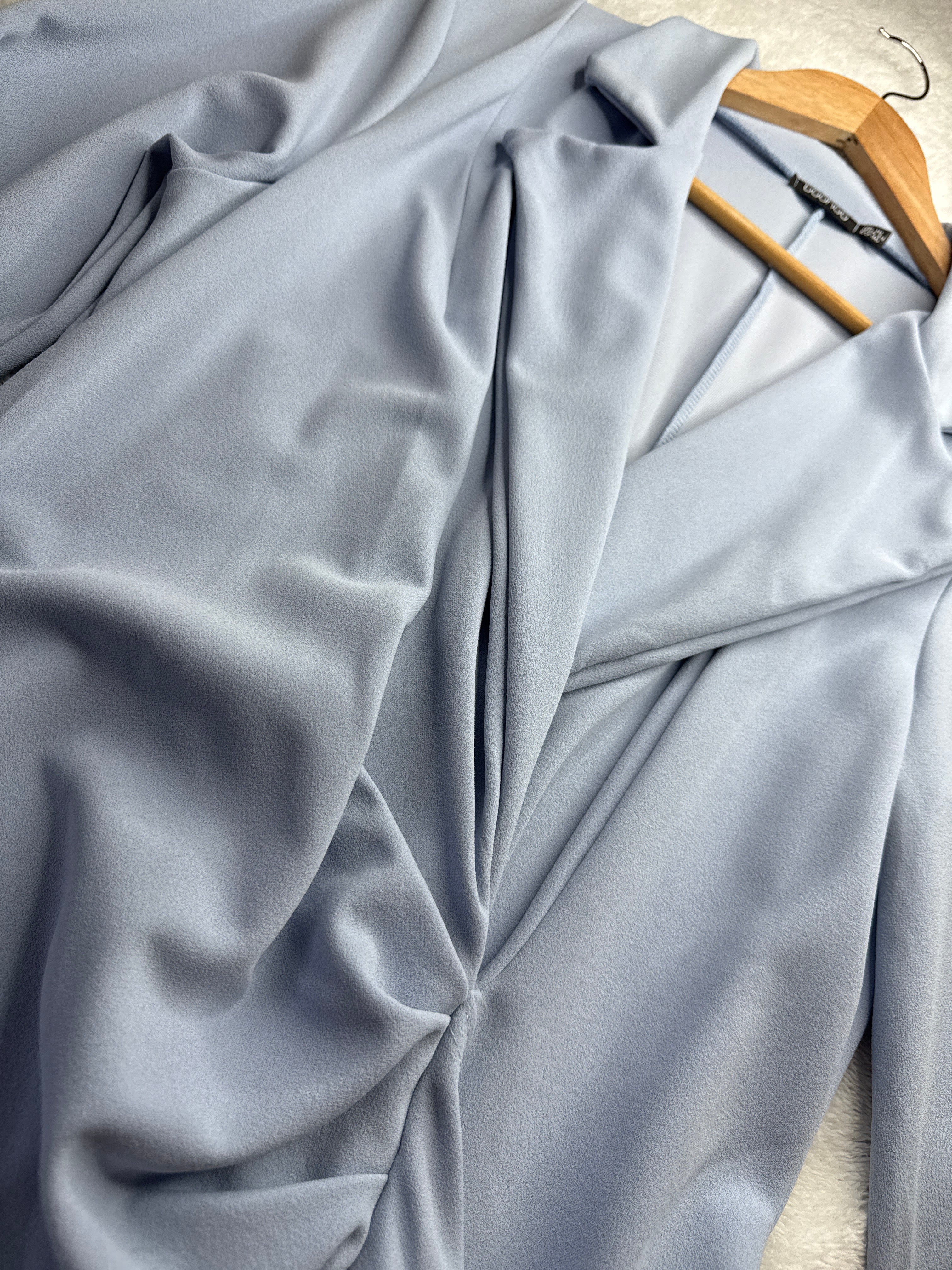 Baby Blue Drape Dress - Boohoo (UK 18 / 3XL)