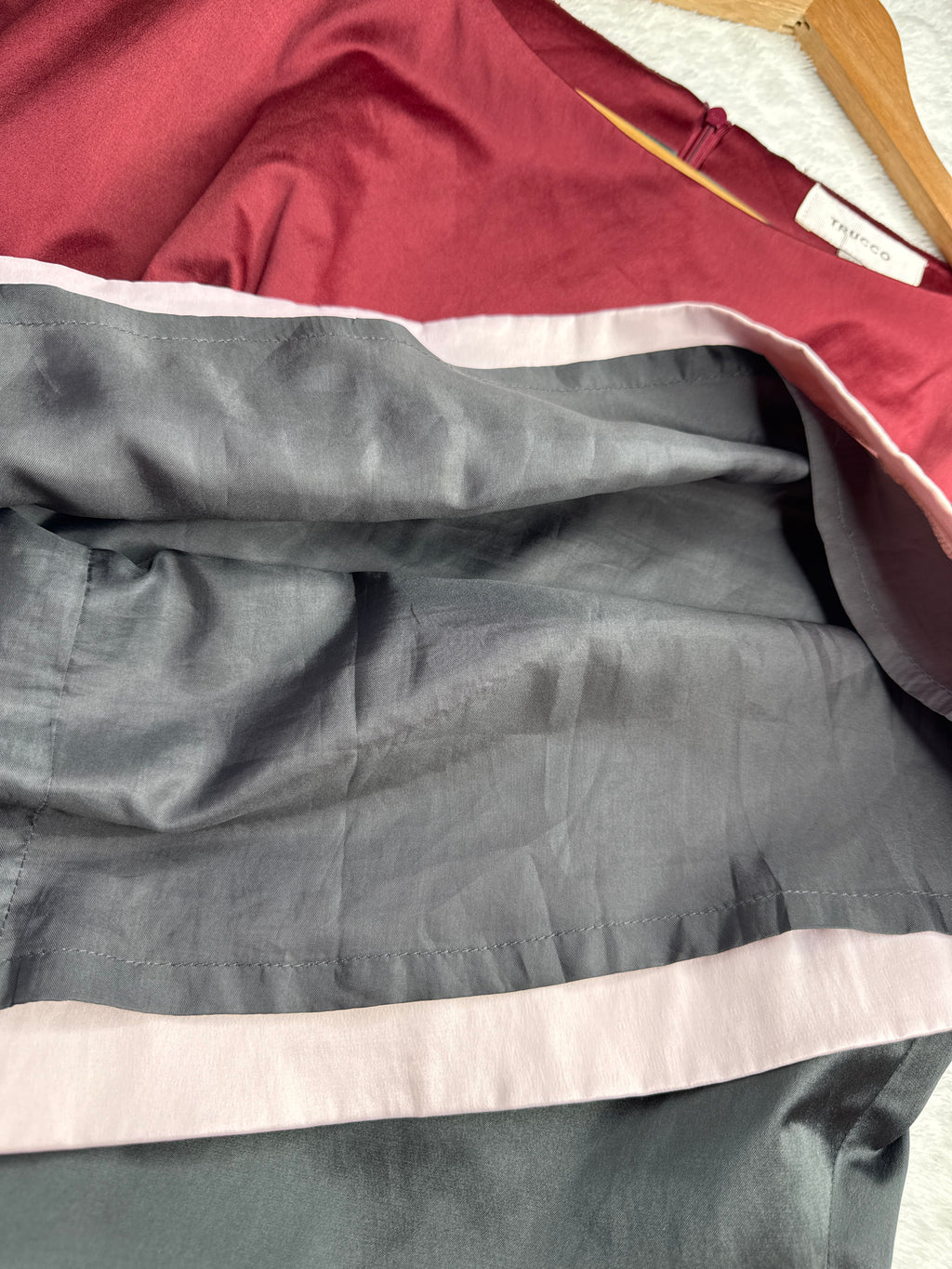 Trucco Maroon & Gray Color-Block Dress (EU 40 / Large)