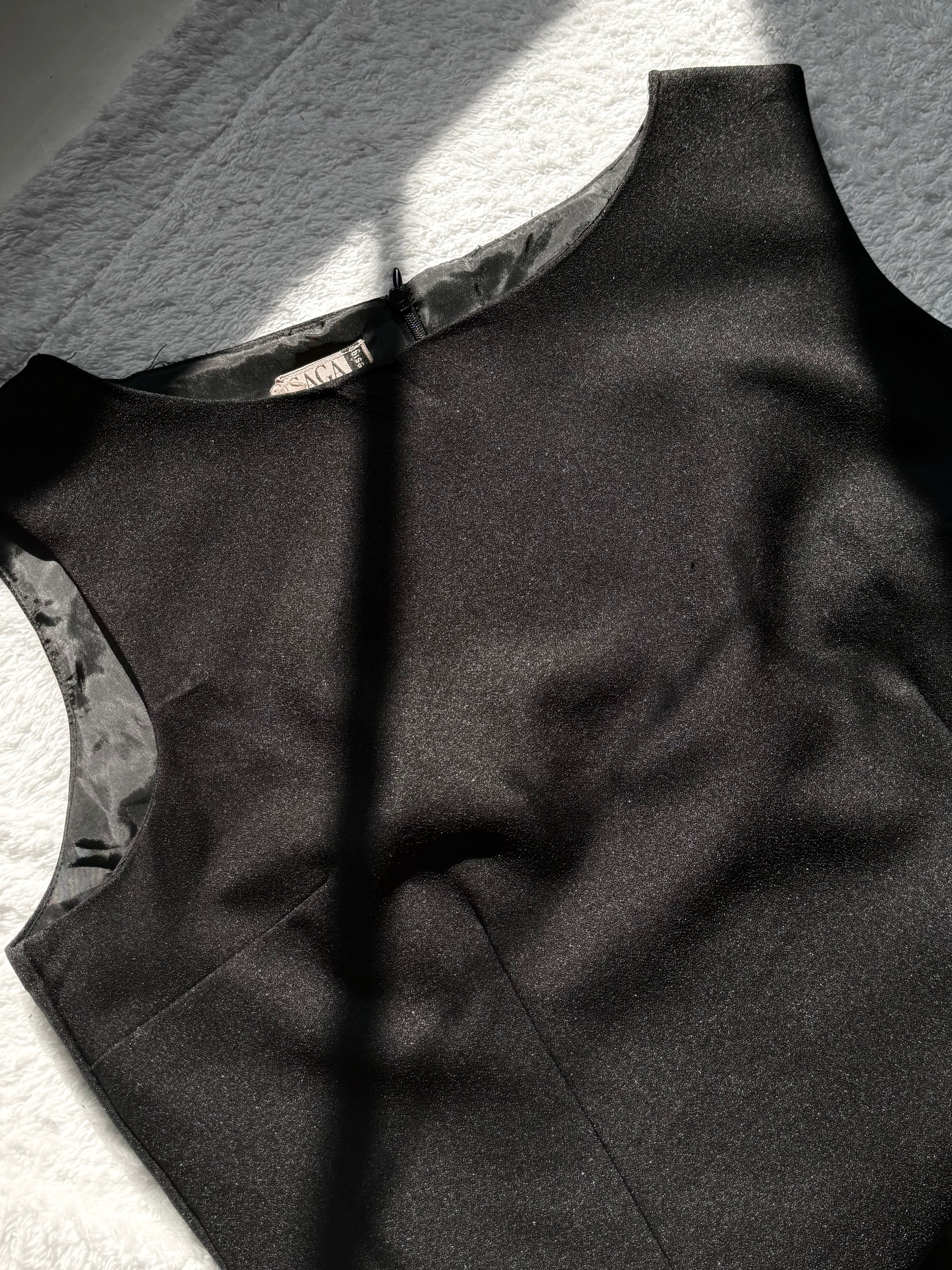 🖤 Effortless Elegance: SAGA DESIGN Preloved Black Sheath Dress (UK 16)