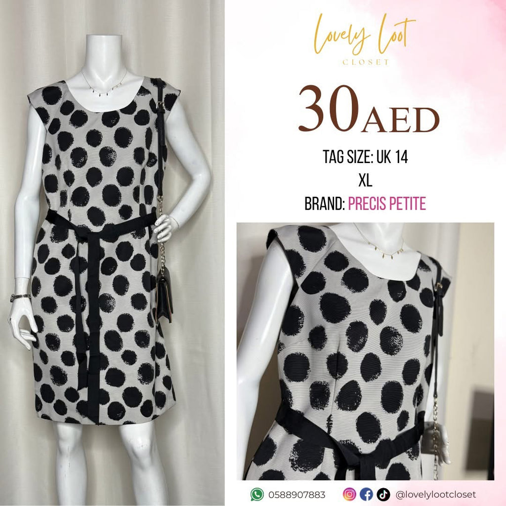 Black & White Polka Dot Dress (XL)