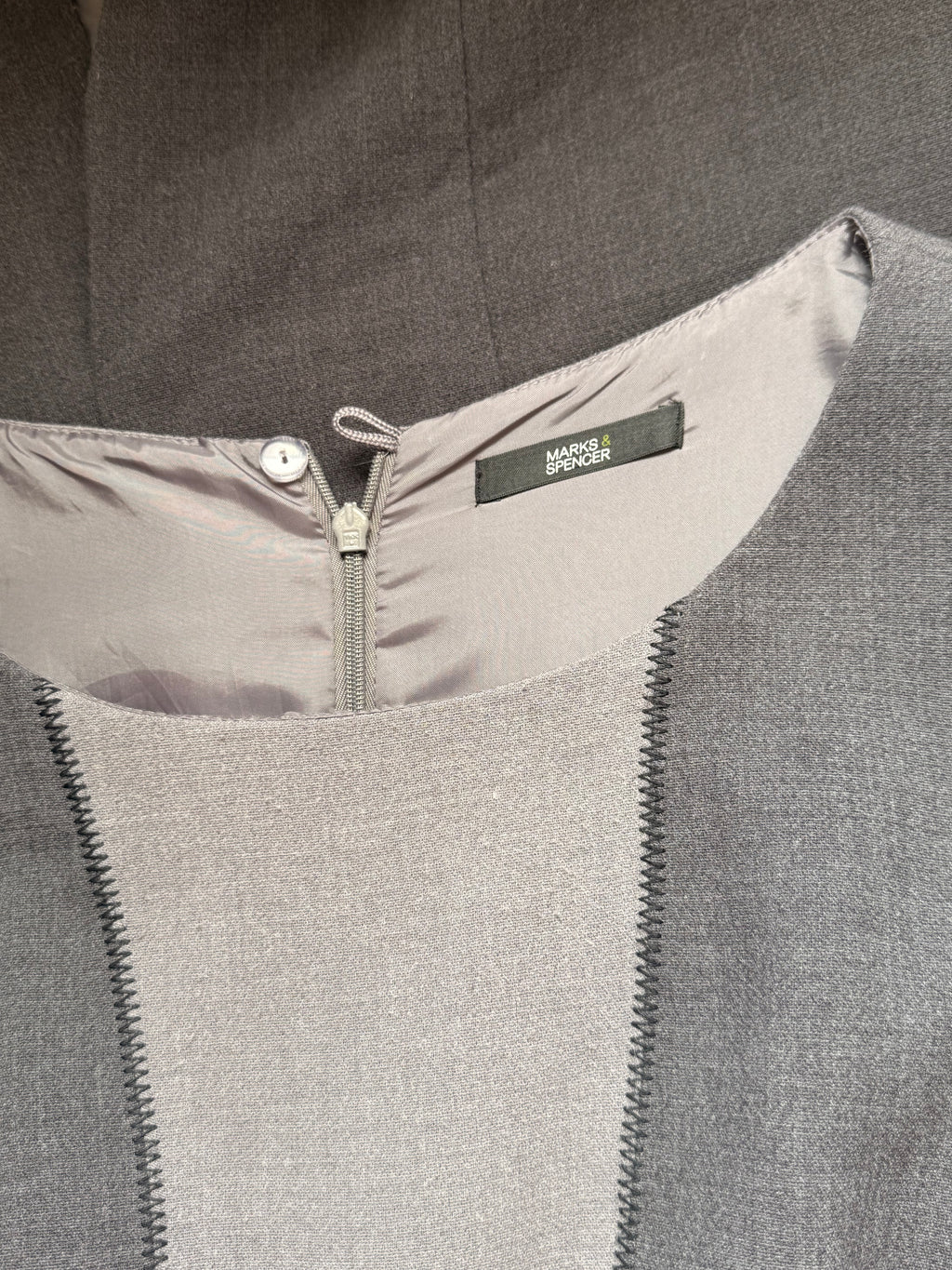 Marks & Spencer Grey Colourblock Sheath Midi Dress – UK 16 | Large | Office & Corporate Wear