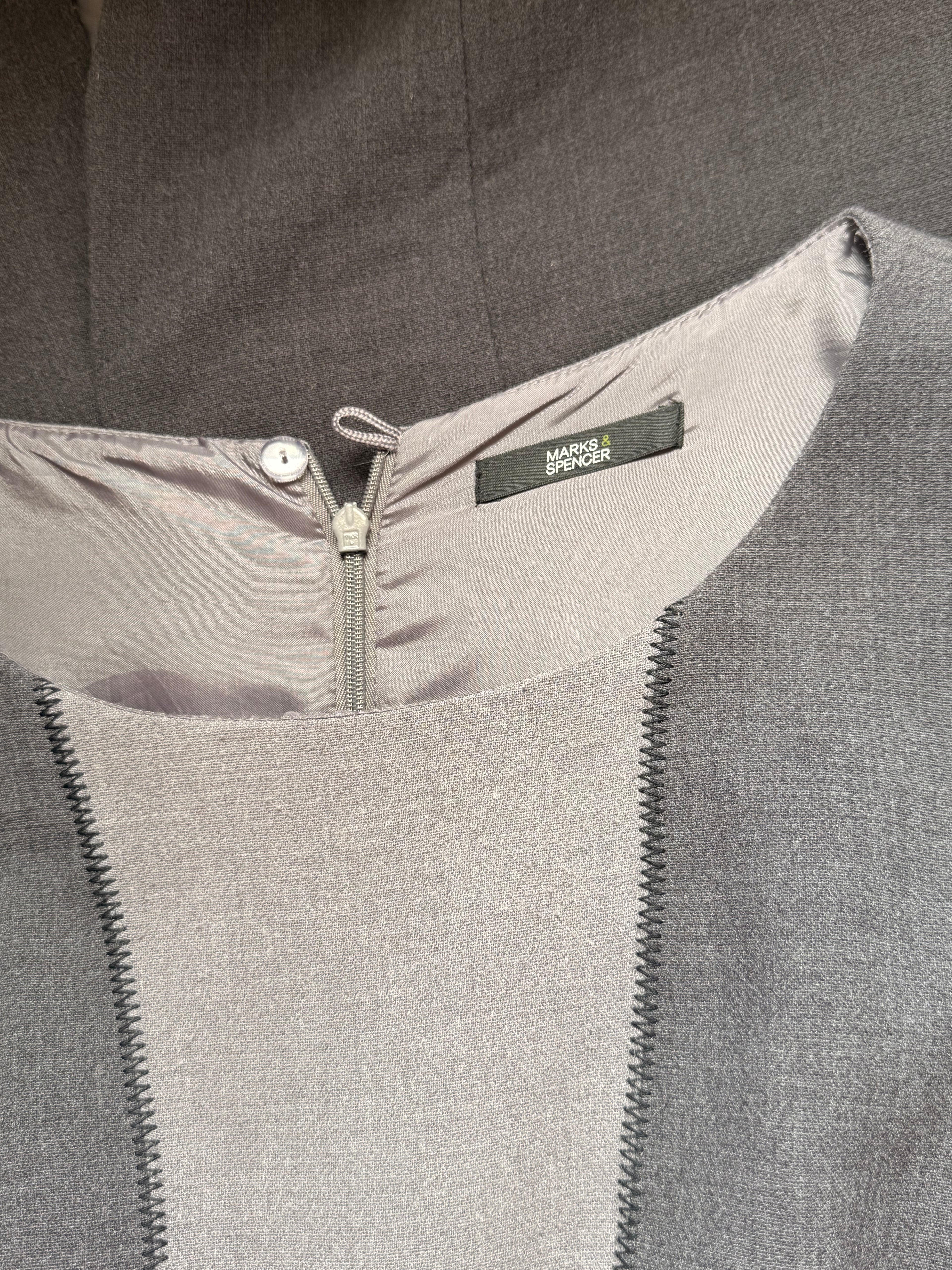 Marks & Spencer Grey Colourblock Sheath Midi Dress – UK 16 | Large | Office & Corporate Wear