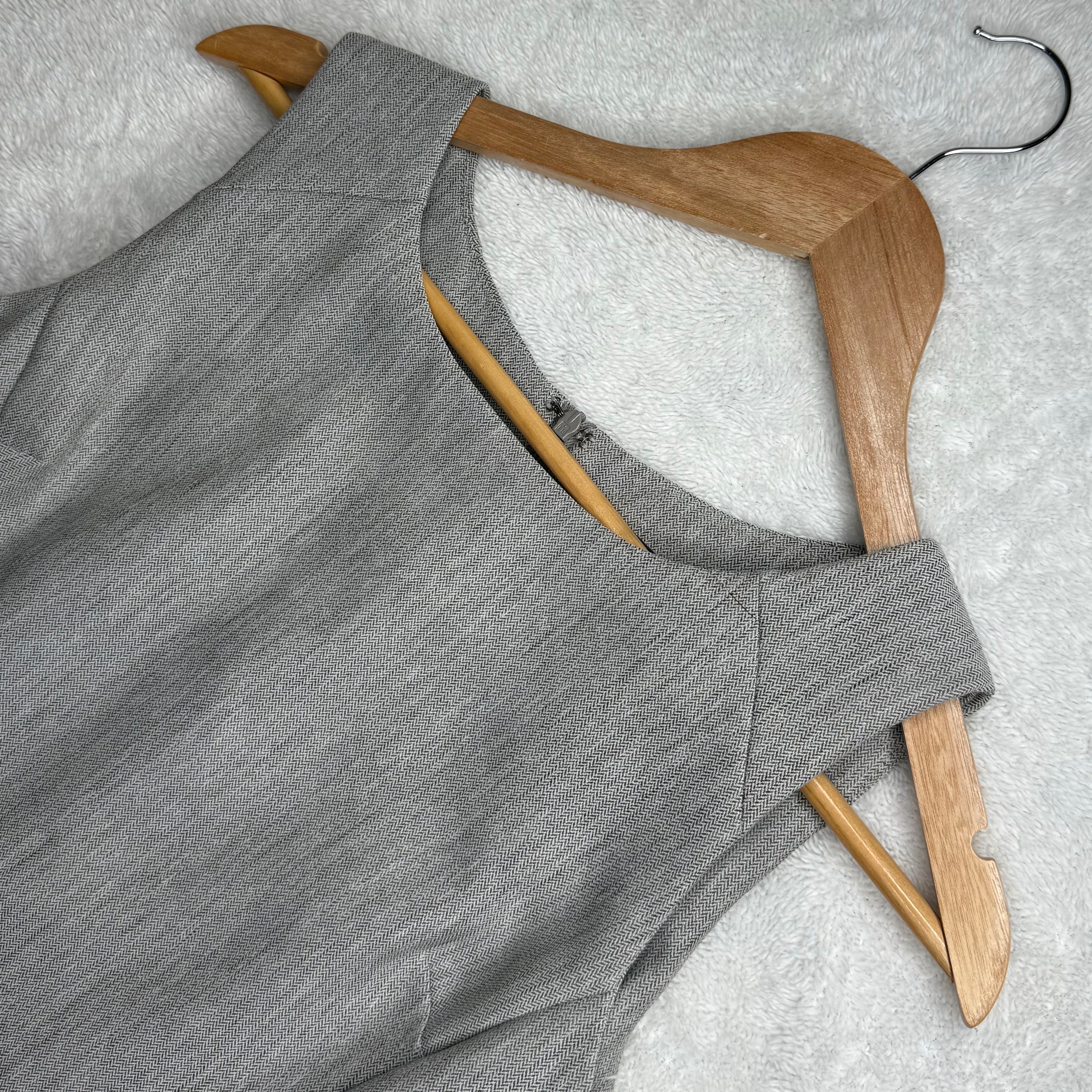 Primark Grey Textured Dress with Silver Belt Detail
