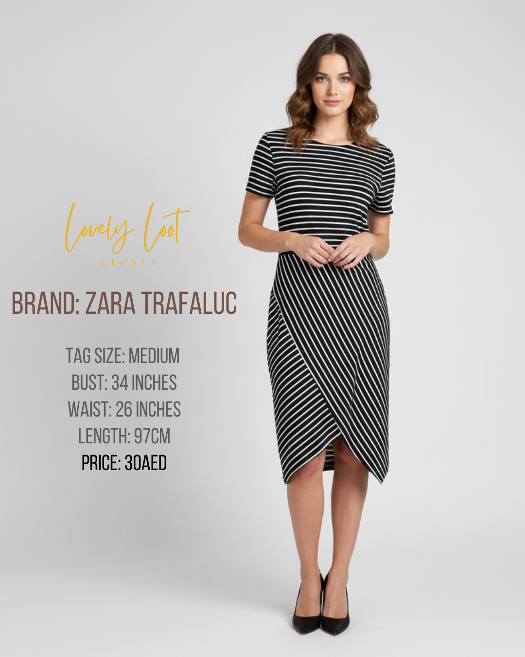 🚀 Trendy Chic: ZARA TRAFALUC Striped Dress (Size M)