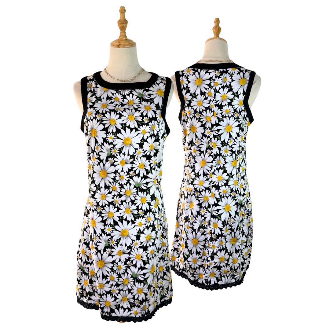 Preloved FORMULA JOVEN Daisy Print Sleeveless Dress - EU 40 | Cute UAE Summer Casual (30 AED)