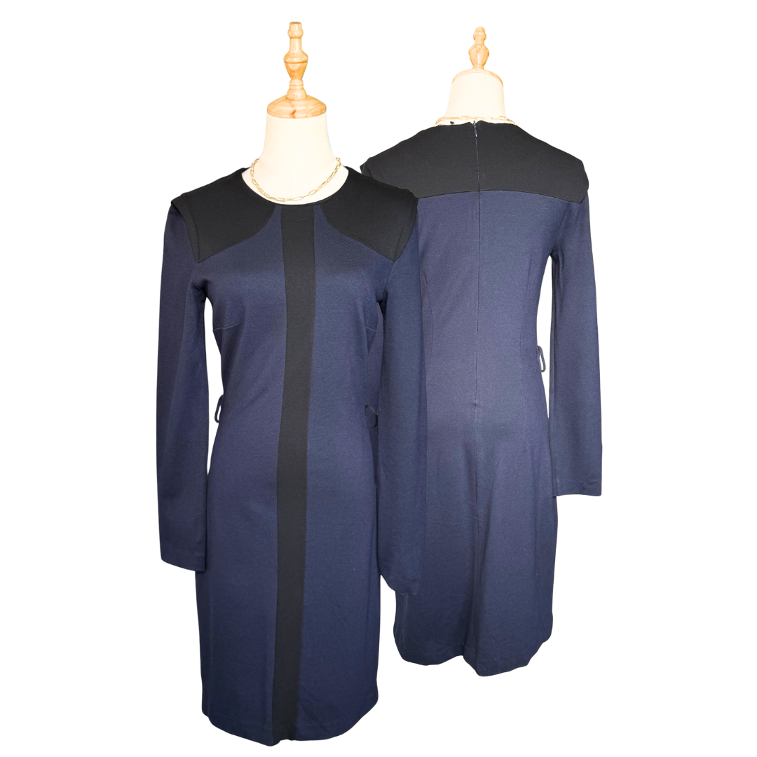 MANGO SUIT Colour-Block Long-Sleeve Dress | EUR M (Preloved)