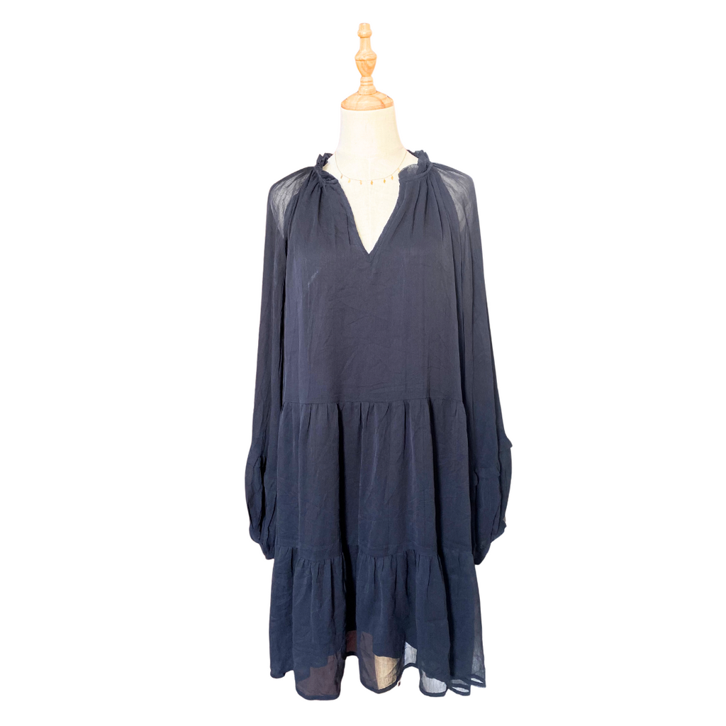 Sheer Tiered Mini Dress