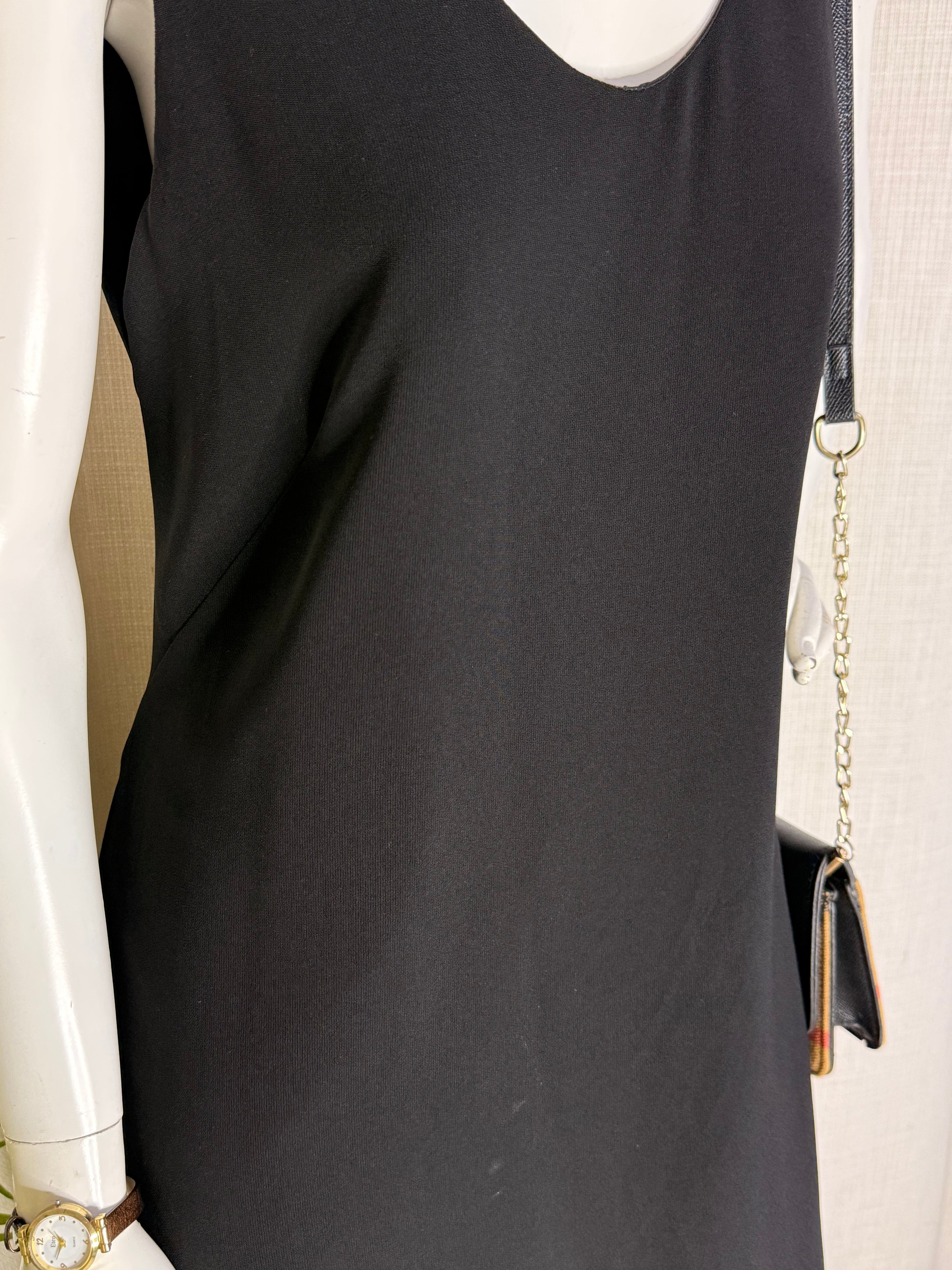 EQUIPMENT Vintage Sleeveless Black Shift Dress - Classic LBD (Size AU 14 / Medium-Large)