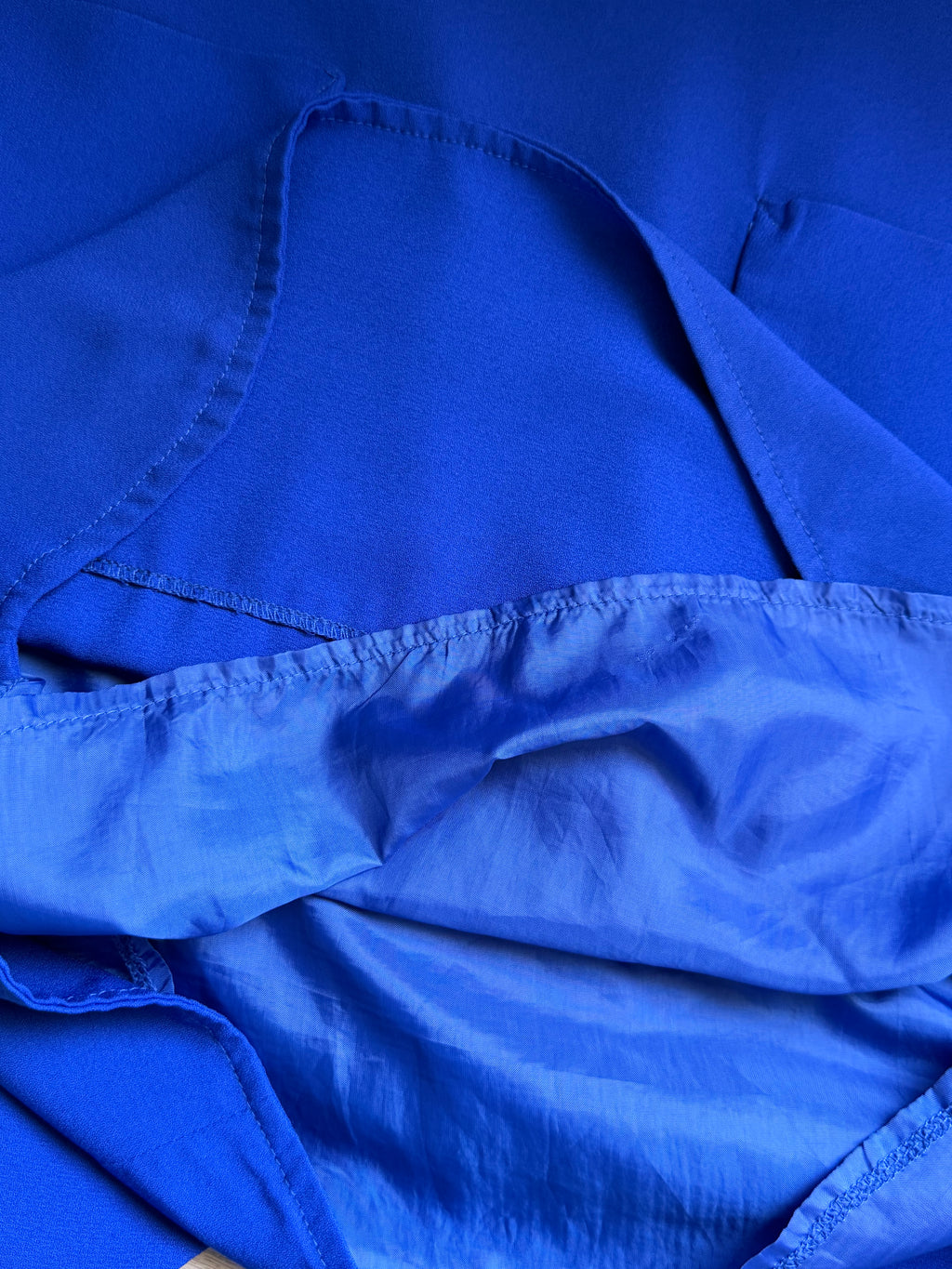 A|wear Cobalt Blue V-Neck Shift Dress with Front Pockets