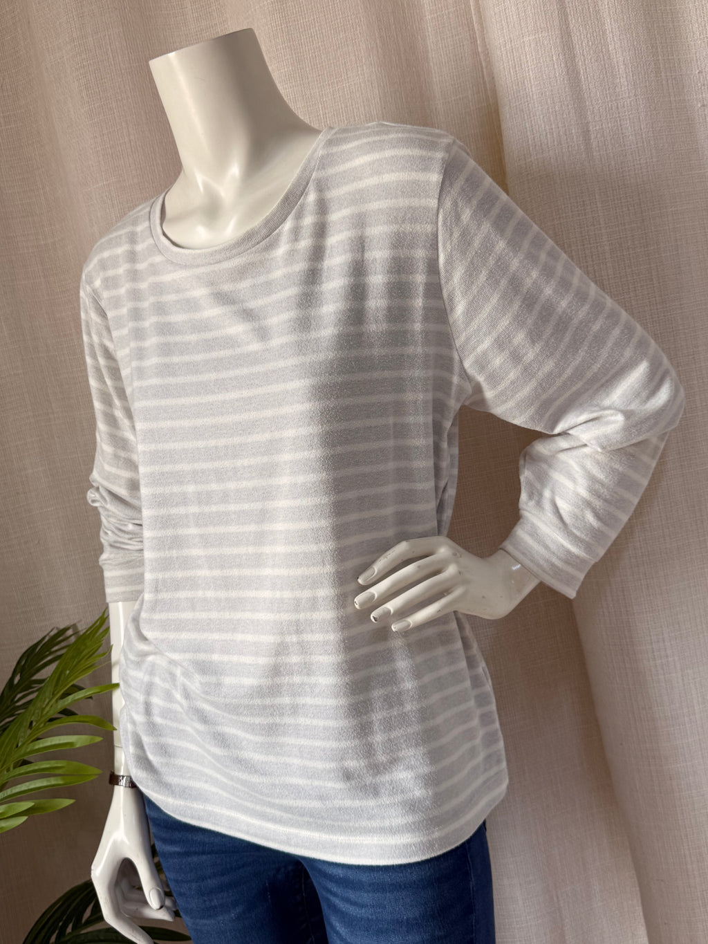 F&F Striped "Made to Dream" Nightwear Top | UK 12