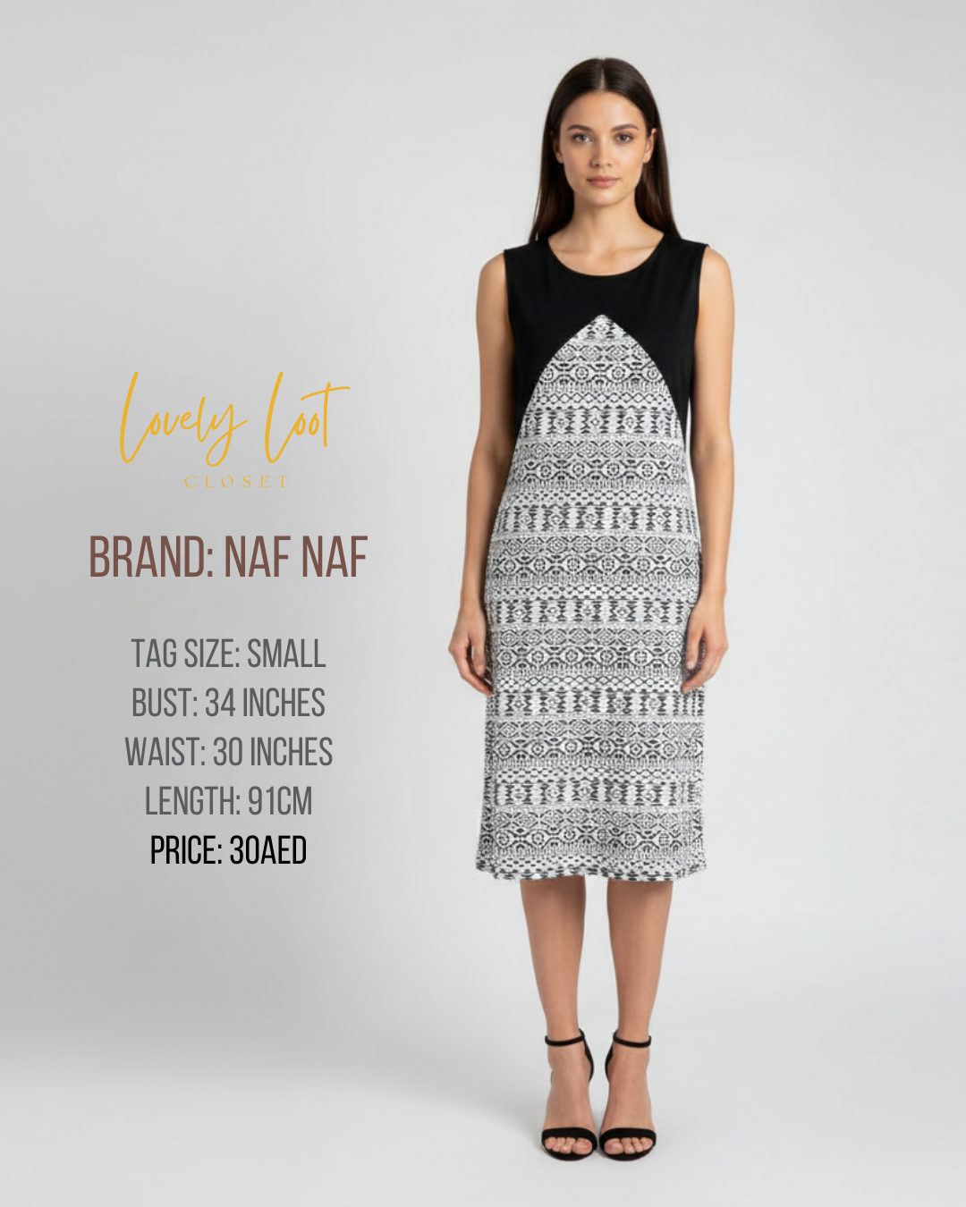 🇫🇷 Parisian Chic: NAF NAF Printed Dress (Size S)
