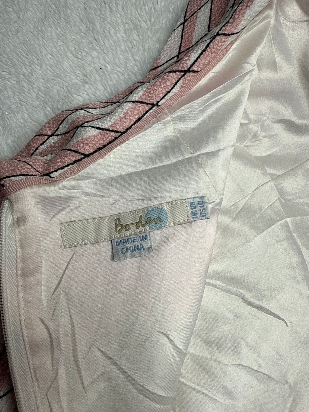 Boden Pink Geometric Print Dress (XL)