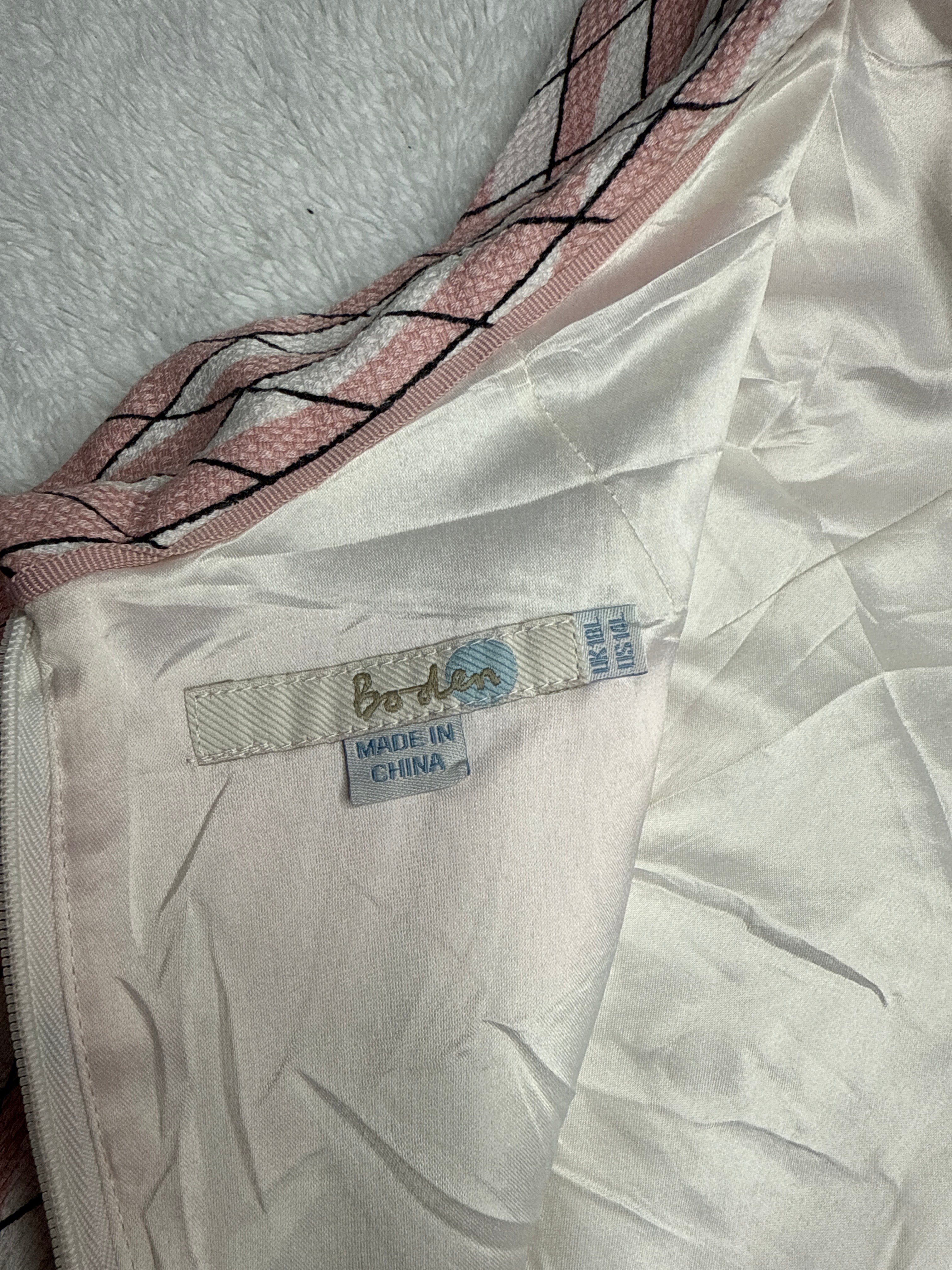 Boden Pink Geometric Print Dress (XL)