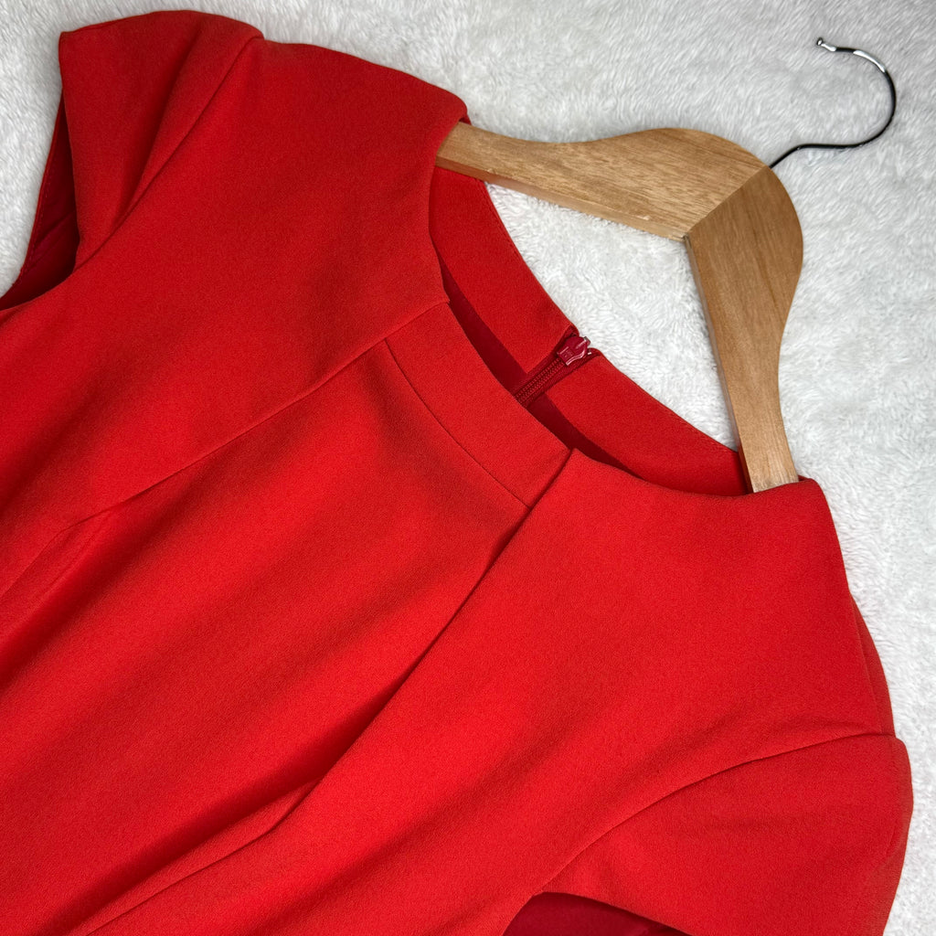Karen Millen Red Structured Sheath Dress