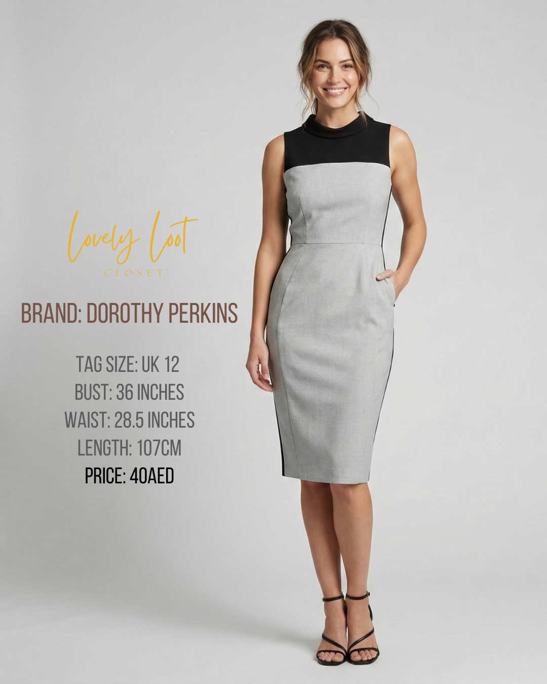 🩶 Tailored Sophistication: Dorothy Perkins Sheath Dress (UK 12)