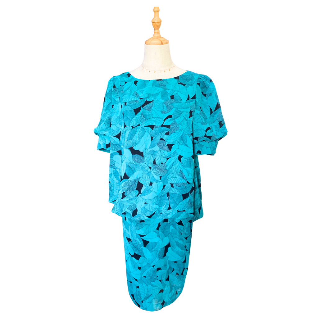 Teal Leaf Print (Large)