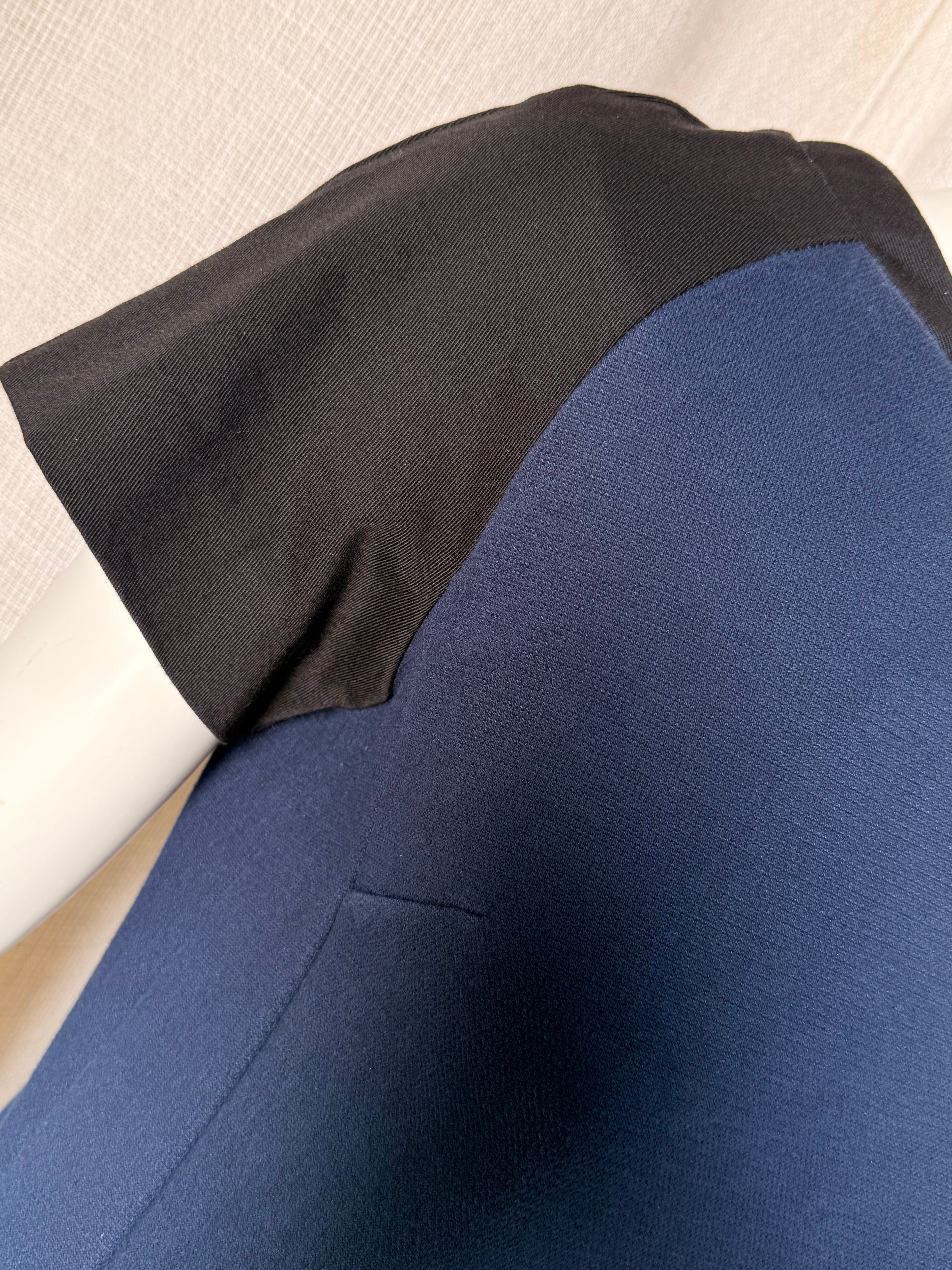 Mango Suit Navy & Black Colorblock Shift Dress – Medium | Smart Office & Work Dress