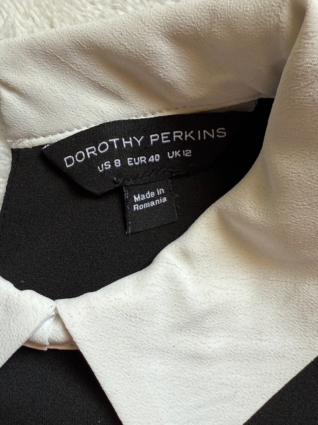 Dorothy Perkins Black Shift Dress | Peter Pan Collar | UK 12