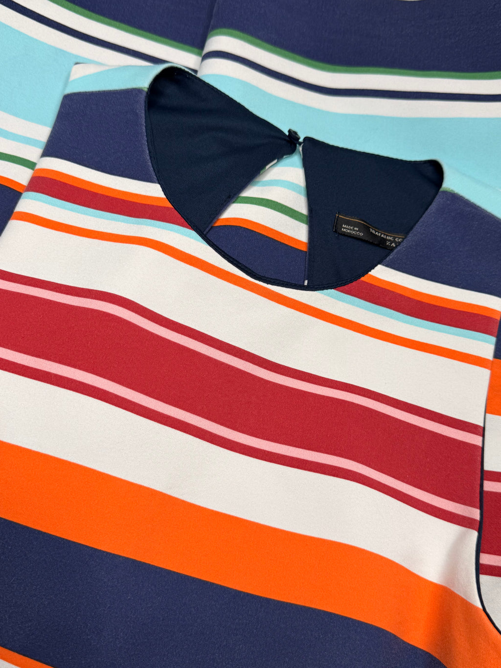 Zara Trafaluc Multi-Color Striped Cut-Out Shift Mini Dress (Size M / EUR M / US M)