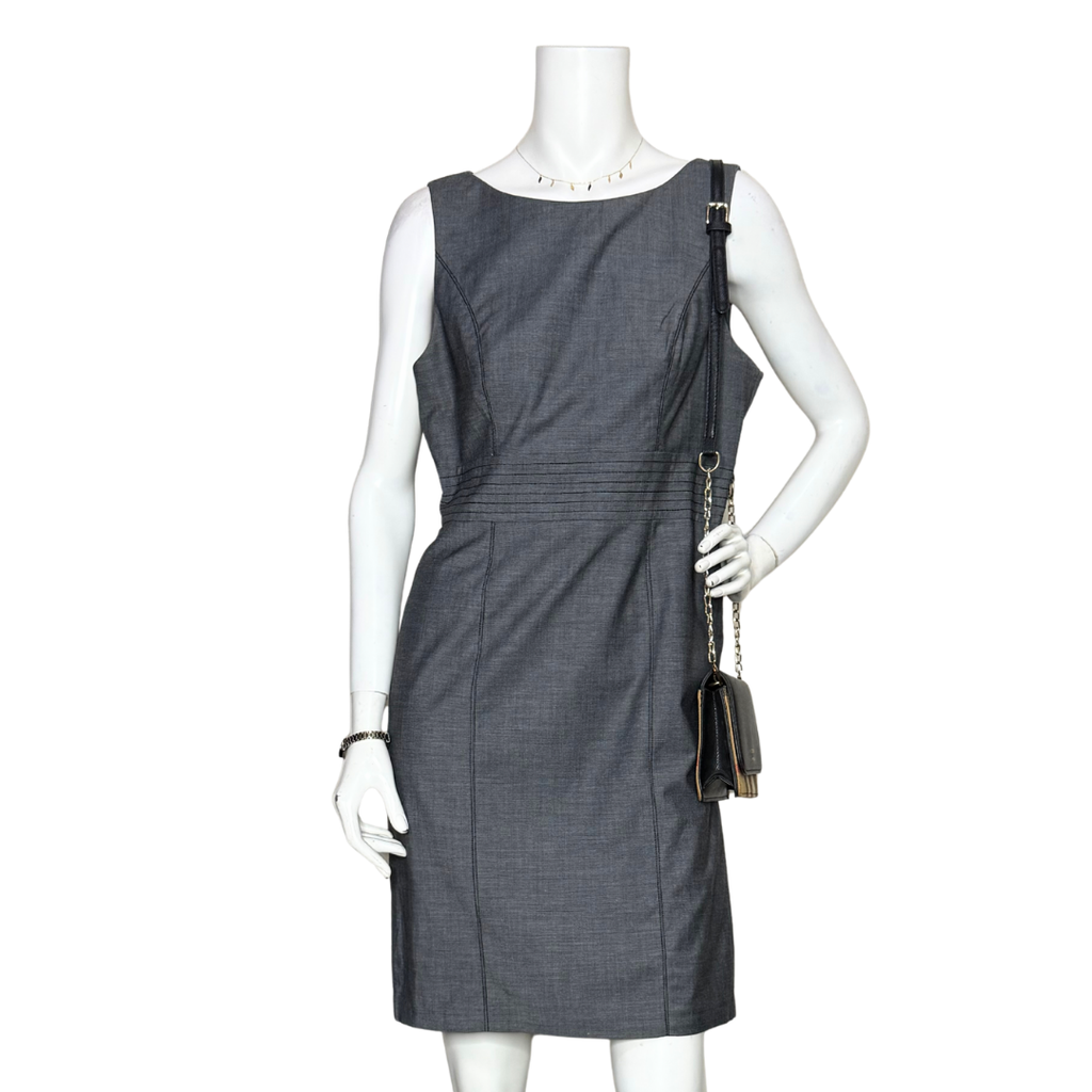 H&M Gray Sleeveless Sheath Dress US 8 (Small)