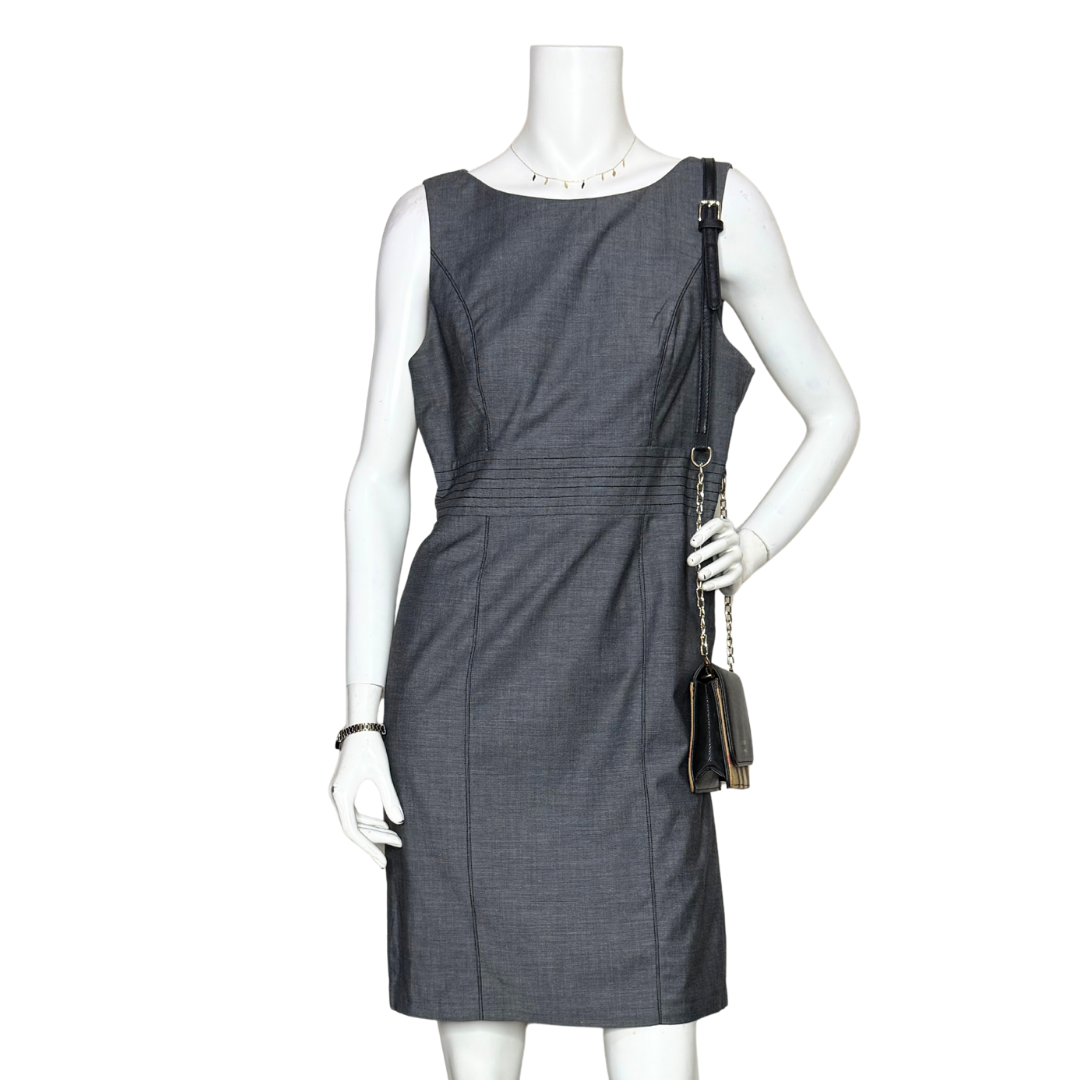 H&M Gray Sleeveless Sheath Dress US 8 (Small)
