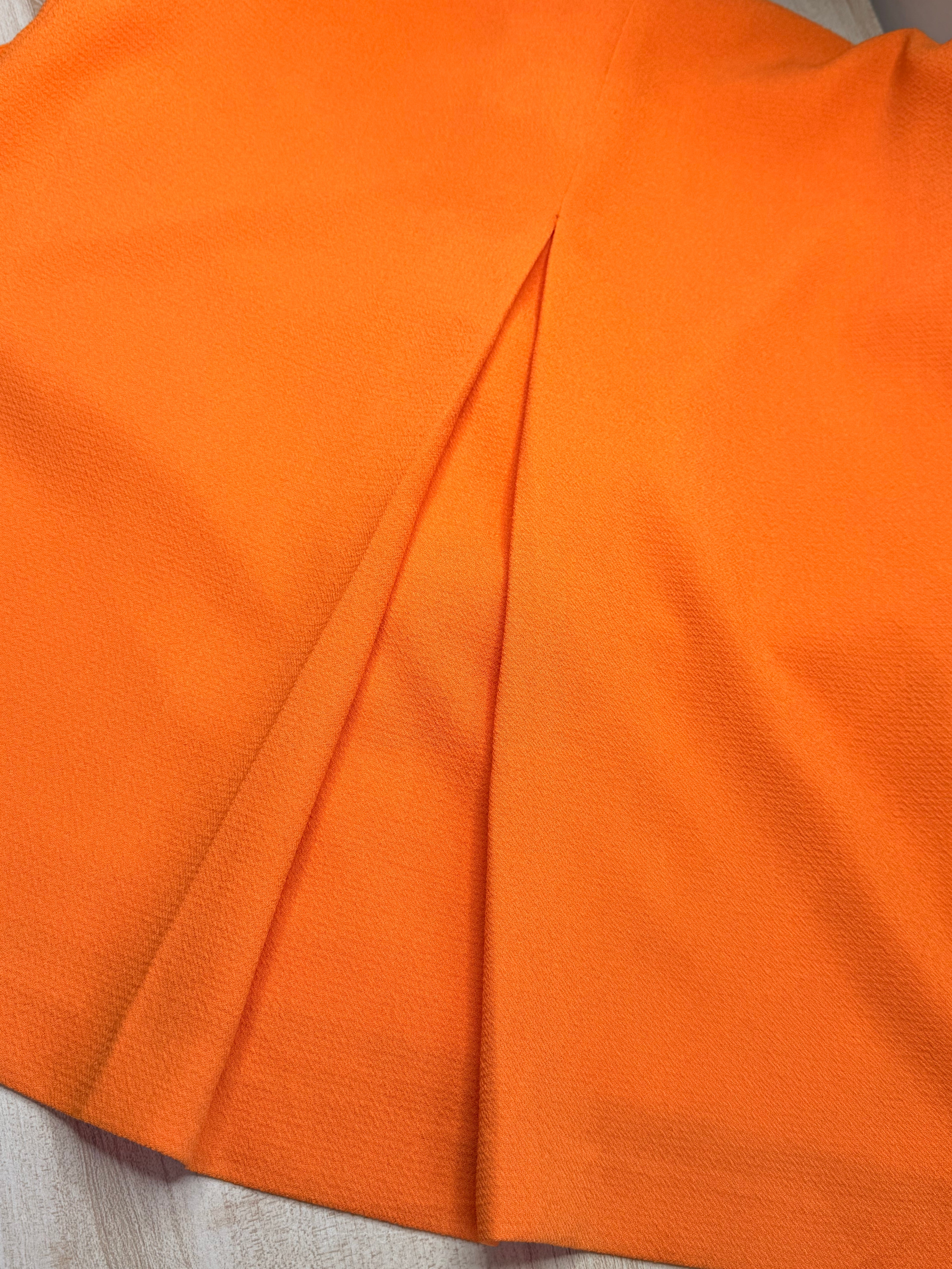 Zara Trafaluc Tangerine Orange Pleated Shift Mini Dress (Size EUR M / USA M)