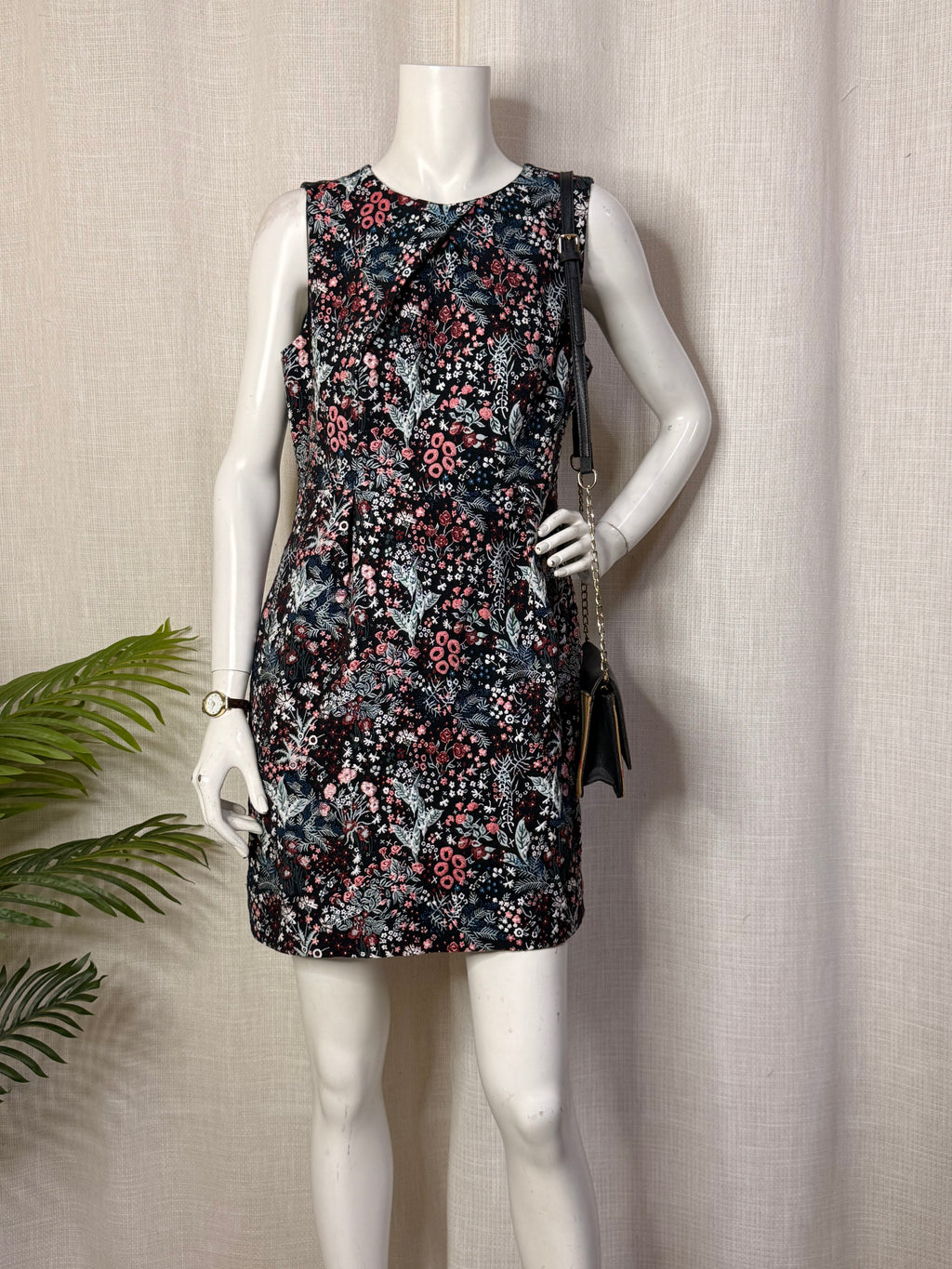 H&M Floral Brocade Tapestry Sleeveless Mini Dress - Size US 14 - Large