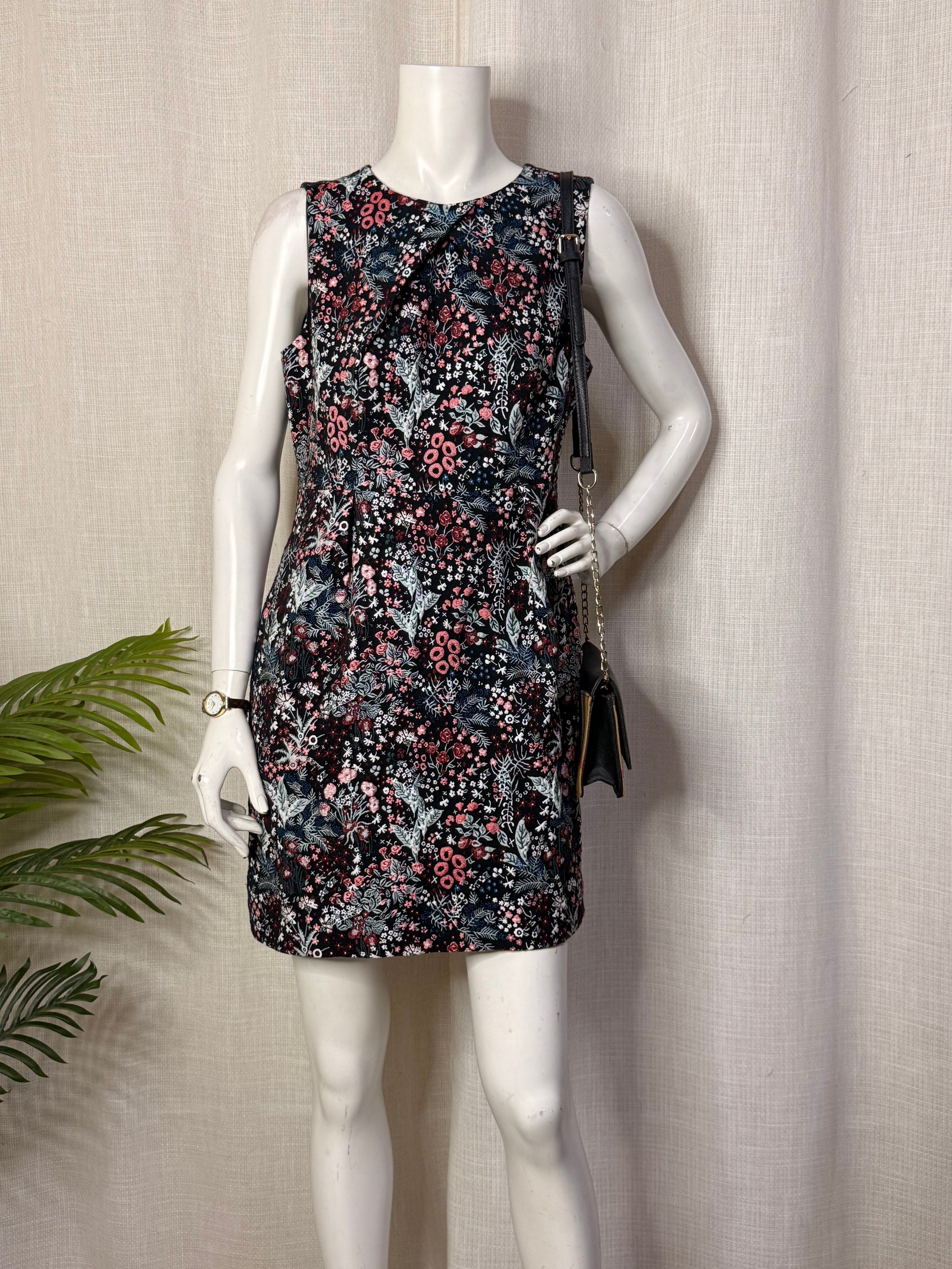 H&M Floral Brocade Tapestry Sleeveless Mini Dress - Size US 14 - Large