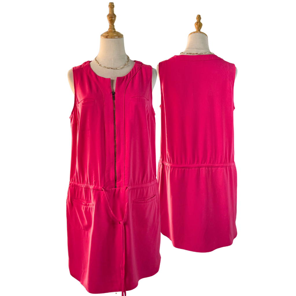 NEXT Fuchsia Drawstring Tunic Dress - Preloved UK 14