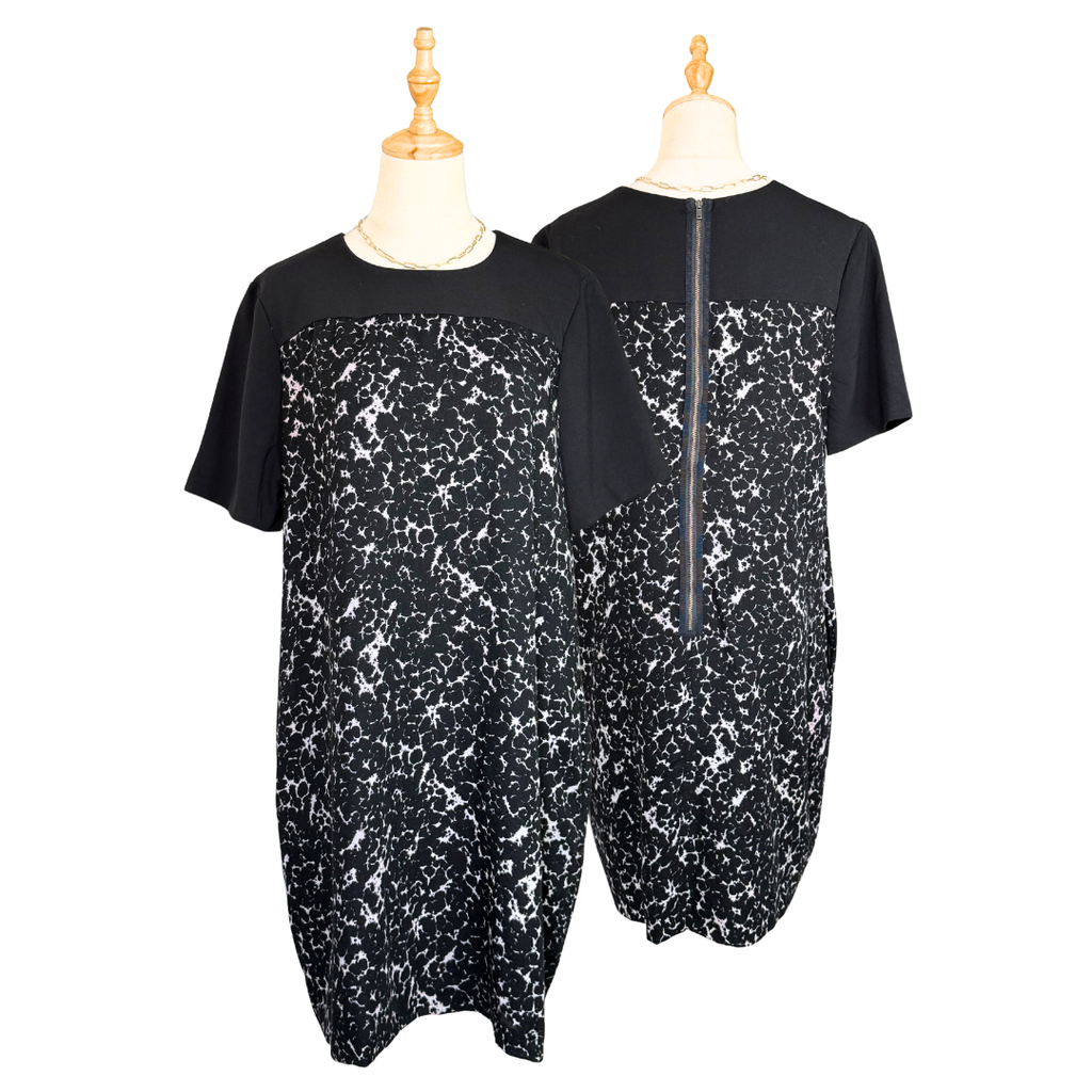 Hobbs Black & White Abstract Tunic Dress | UK 16
