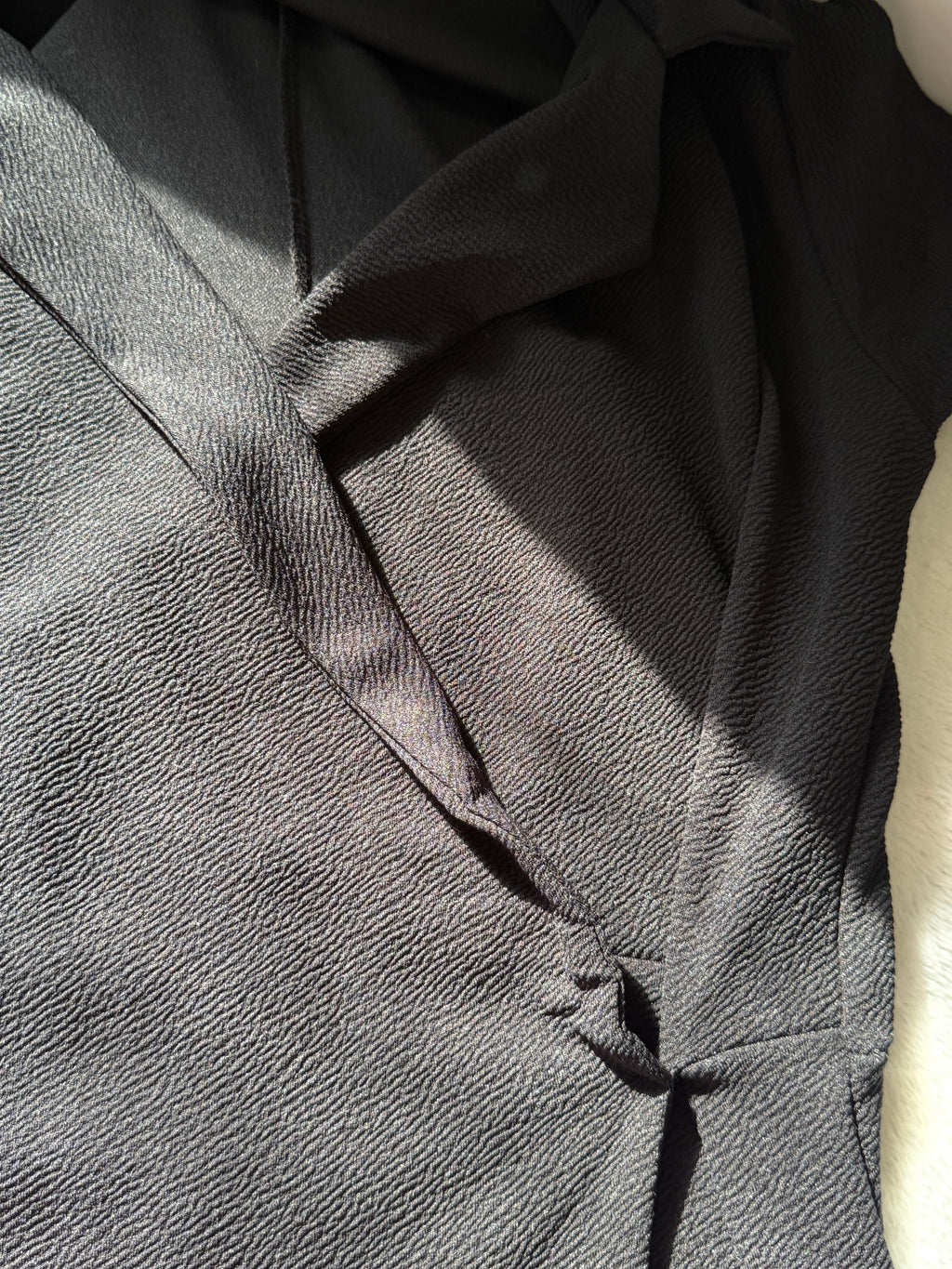 Boohoo Black Long-Sleeve Wrap Blazer Dress | UK 14 (Preloved)