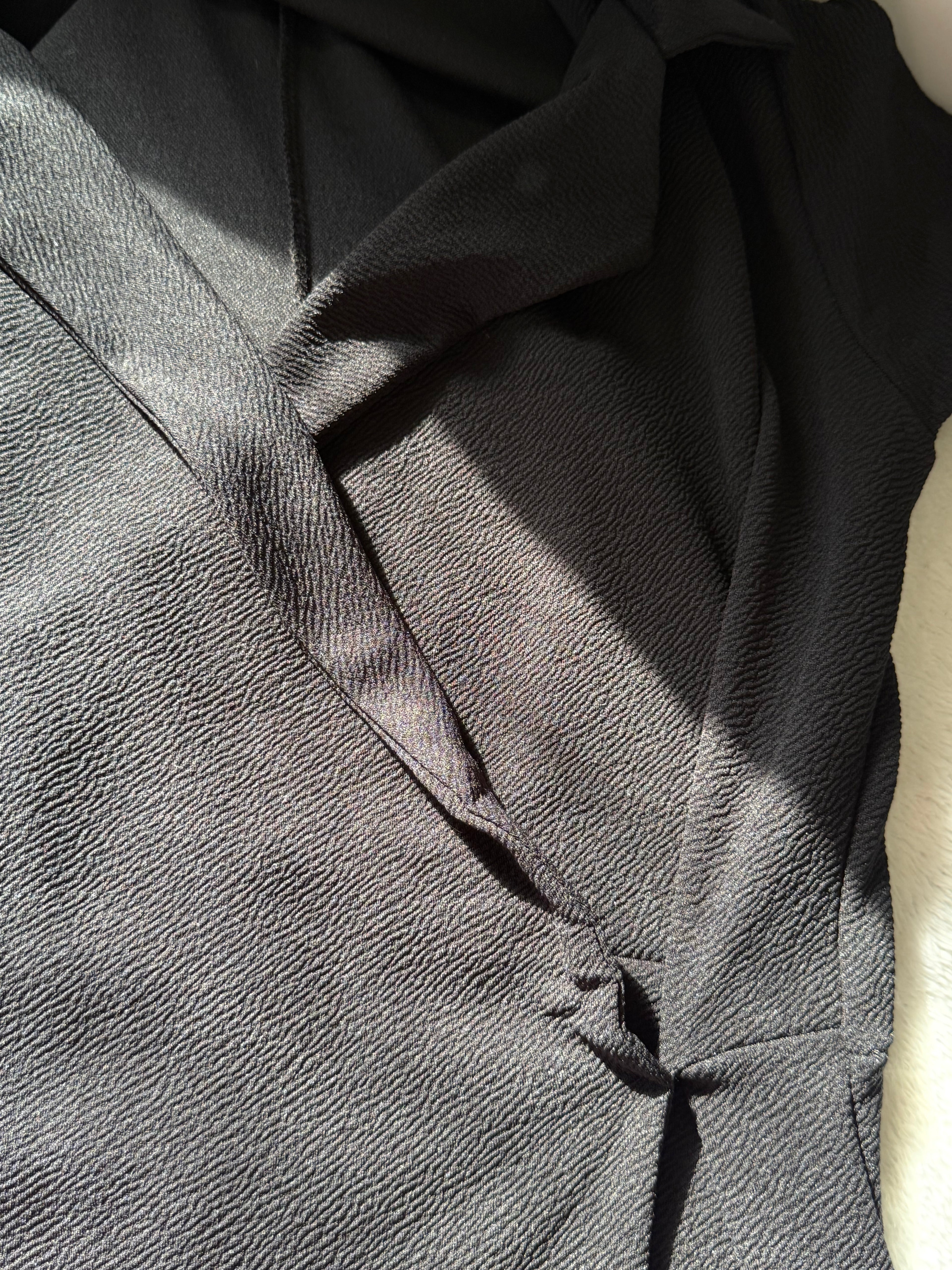 Boohoo Black Long-Sleeve Wrap Blazer Dress | UK 14 (Preloved)