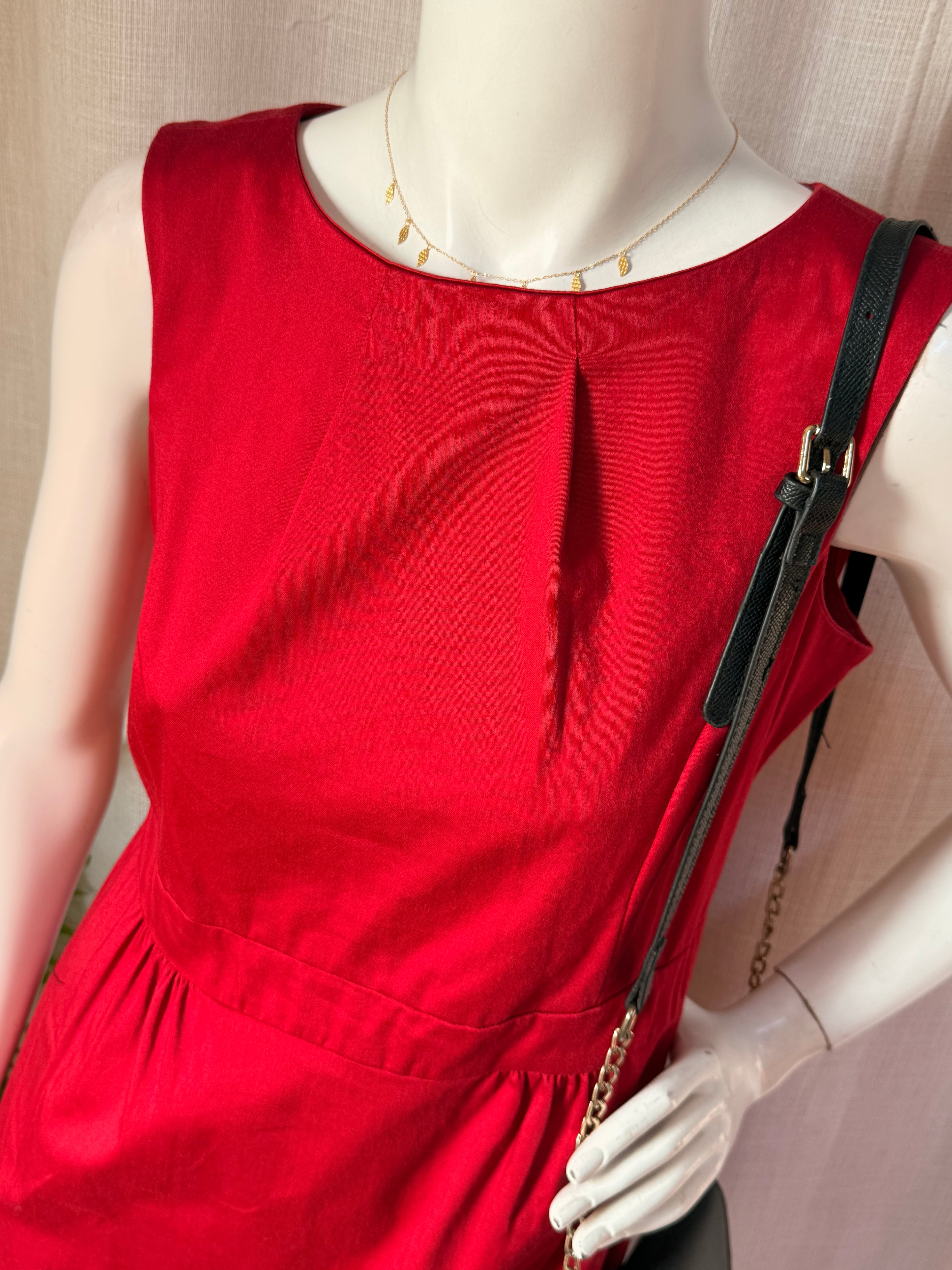 F&F Red Sleeveless Fit & Flare Dress – UK 10 | Elegant Party & Occasion Dress